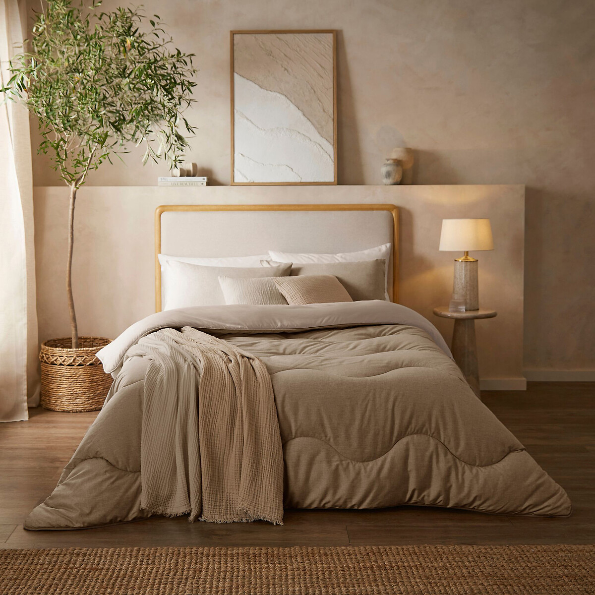 4.5 Tog Soft Weave Coverless Duvet and Pillowcase Set oatmeal, NIGHT LARK