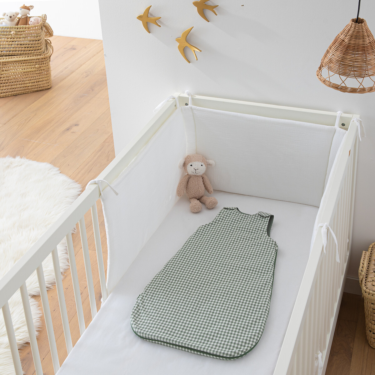 Gigoteuse été en coton, Tiny Vichy vichy vert, LA REDOUTE INTERIEURS