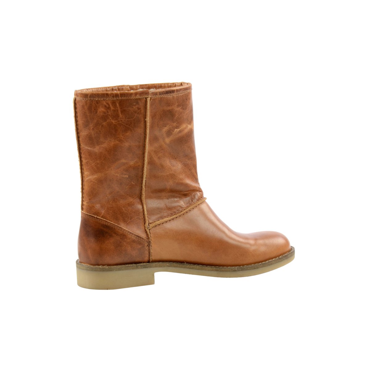 Bottes courtes en cuir cognac, SACHA