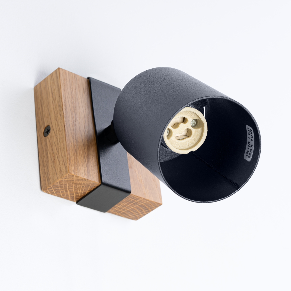 Applique Acier Noir/Bois Naturel GU10 1 Fager noir, EDEN