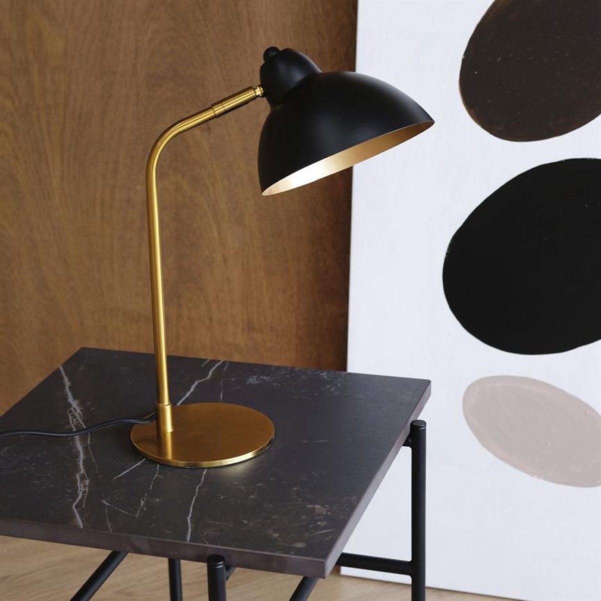 Lampe à poser laiton petit FUTURA noir, DYBERG LARSEN