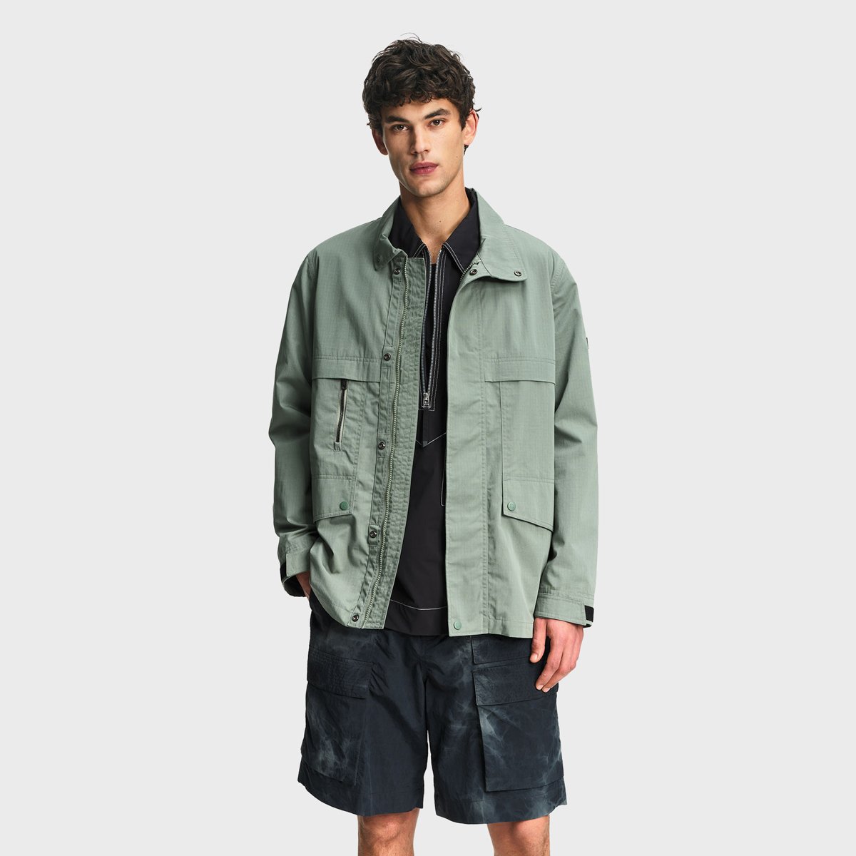 Veste déperlante multi-poches anti-UV vert amande, AIGLE