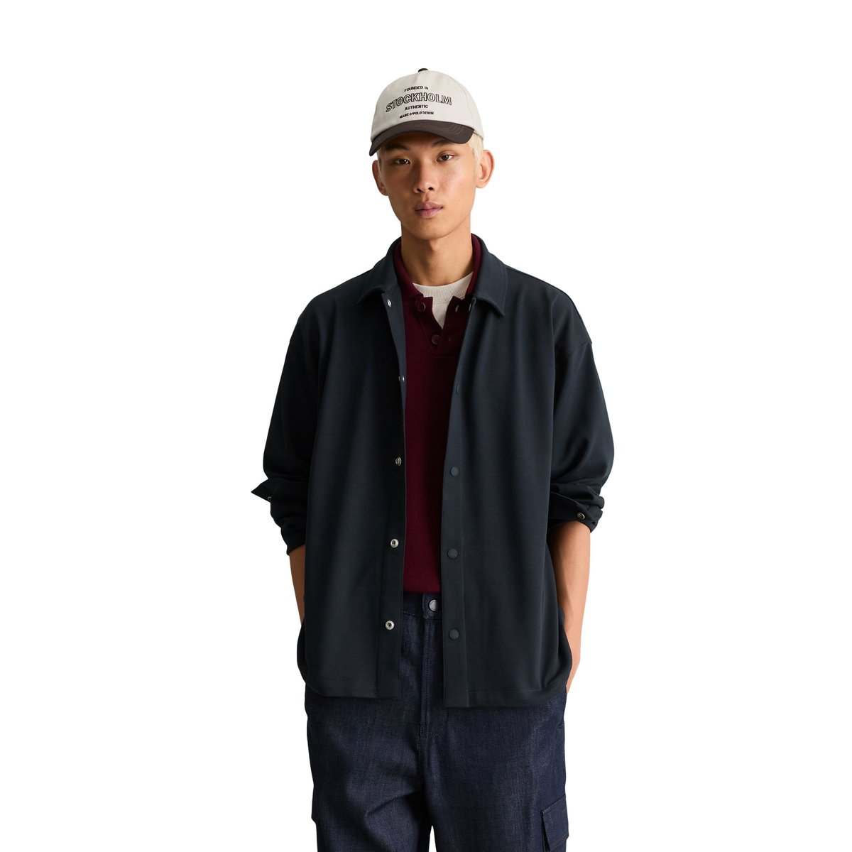 Surchemise ample en jersey interlock épais bleu, MARC O’POLO DENIM