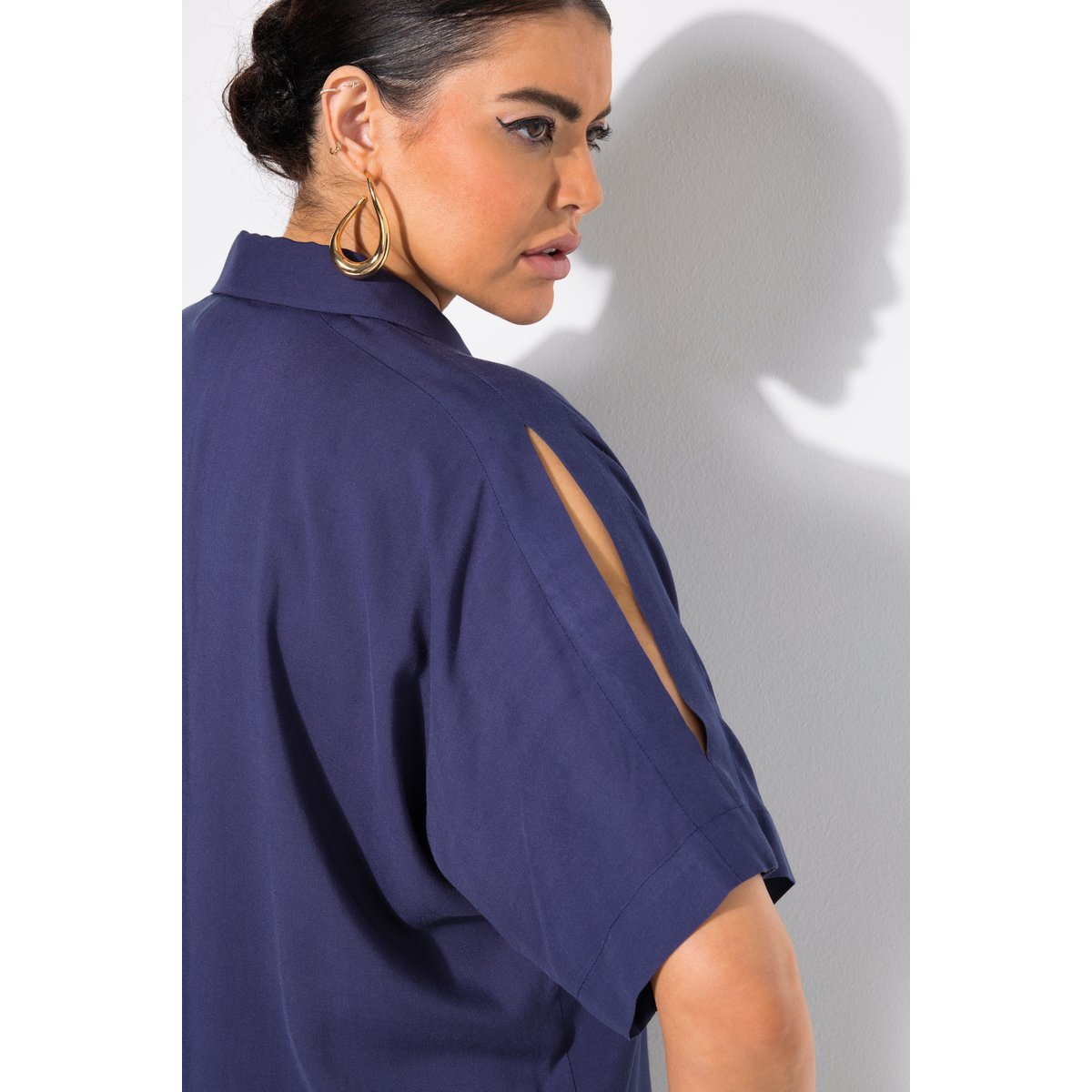 Blouse oversize. Col chemise et univers, ULLA POPKEN