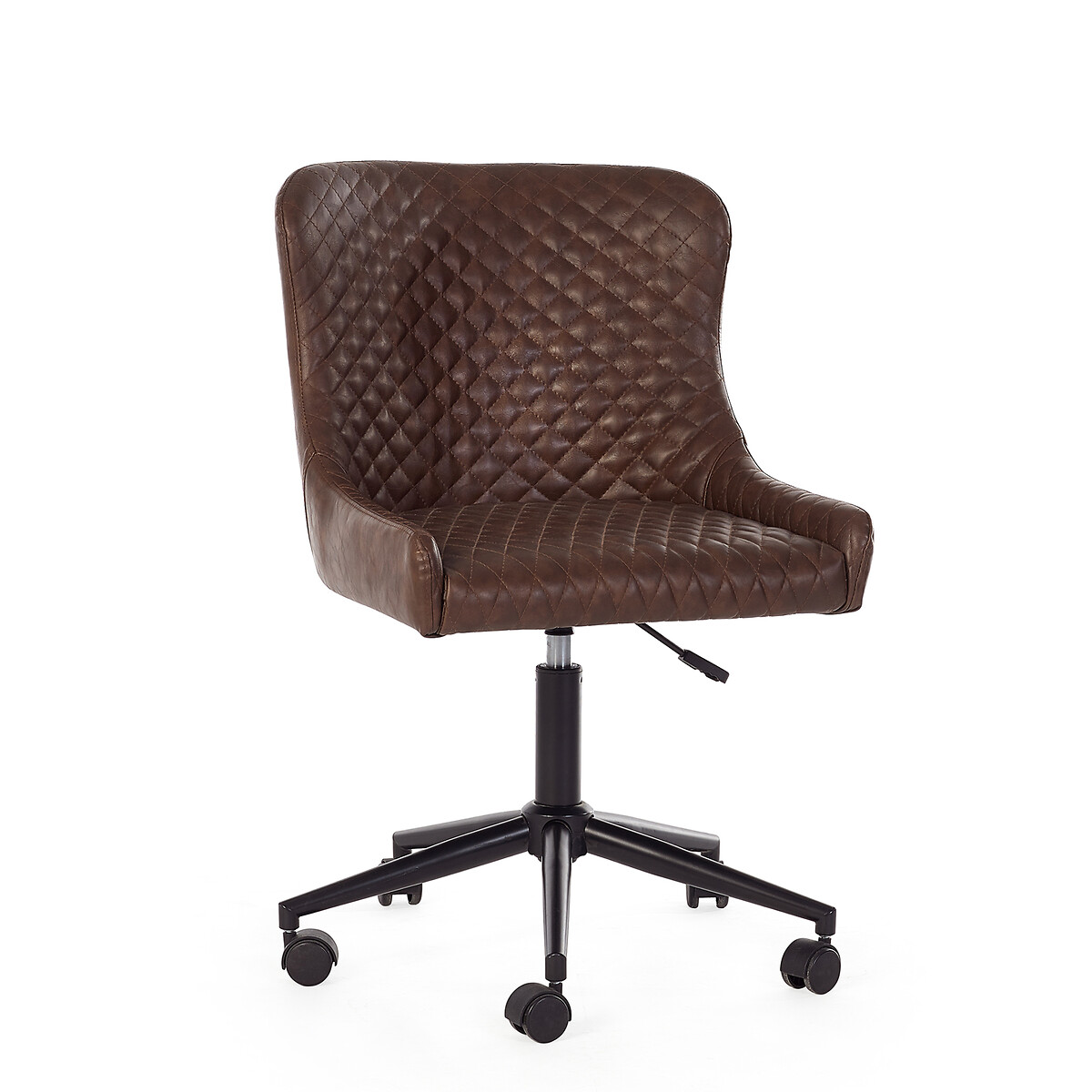 Kenton Faux Leather Quilted Office Swivel Chair brown              , SO'HOME
