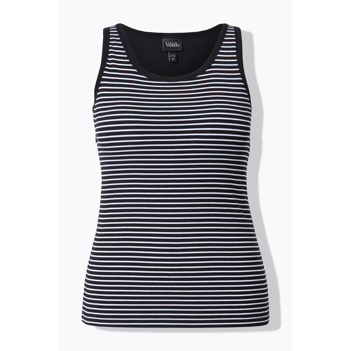 Débardeur à rayures. Soutien-gorge intégré. noir, ULLA POPKEN