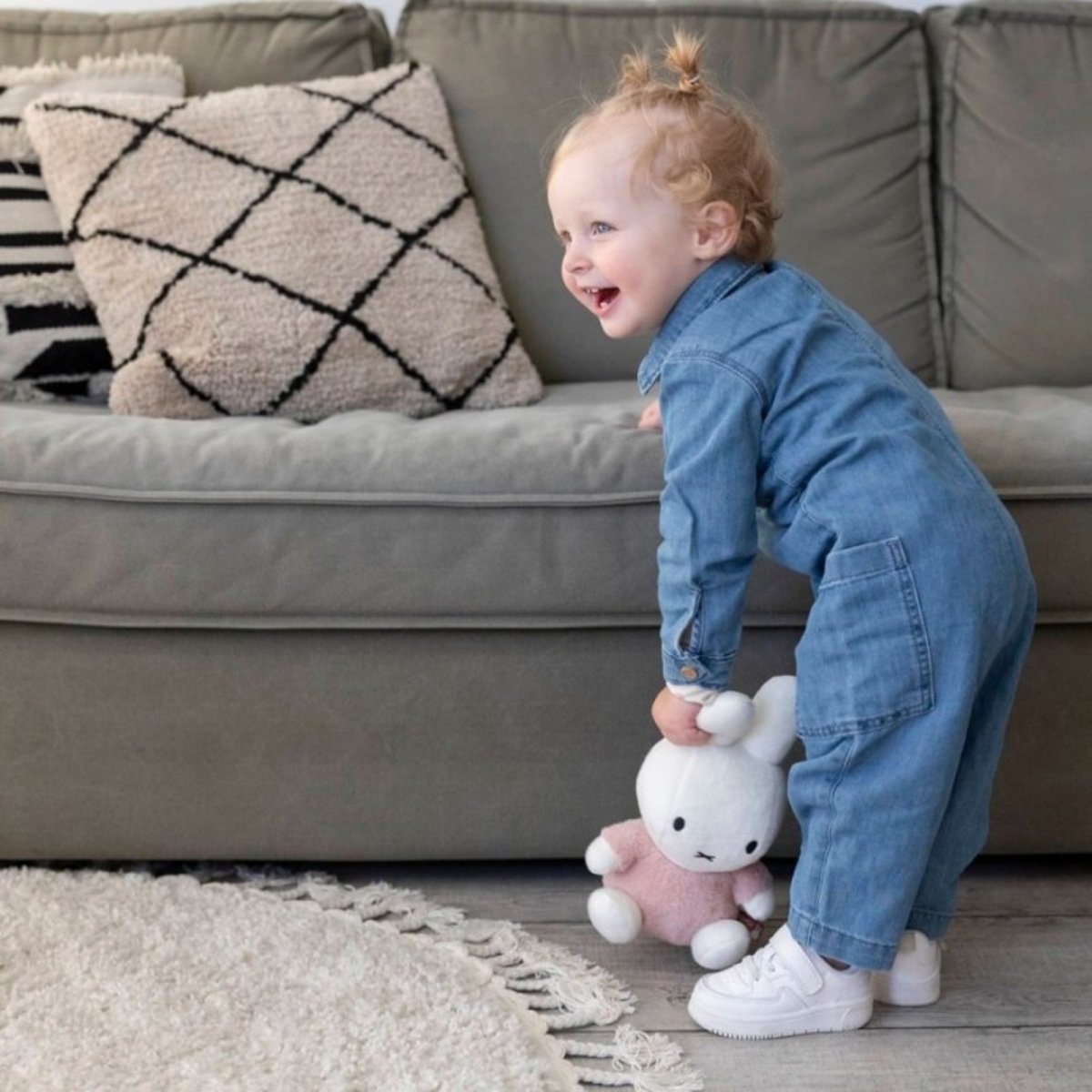 Peluche Miffy - Fluffy - rose et blanc, MIFFY