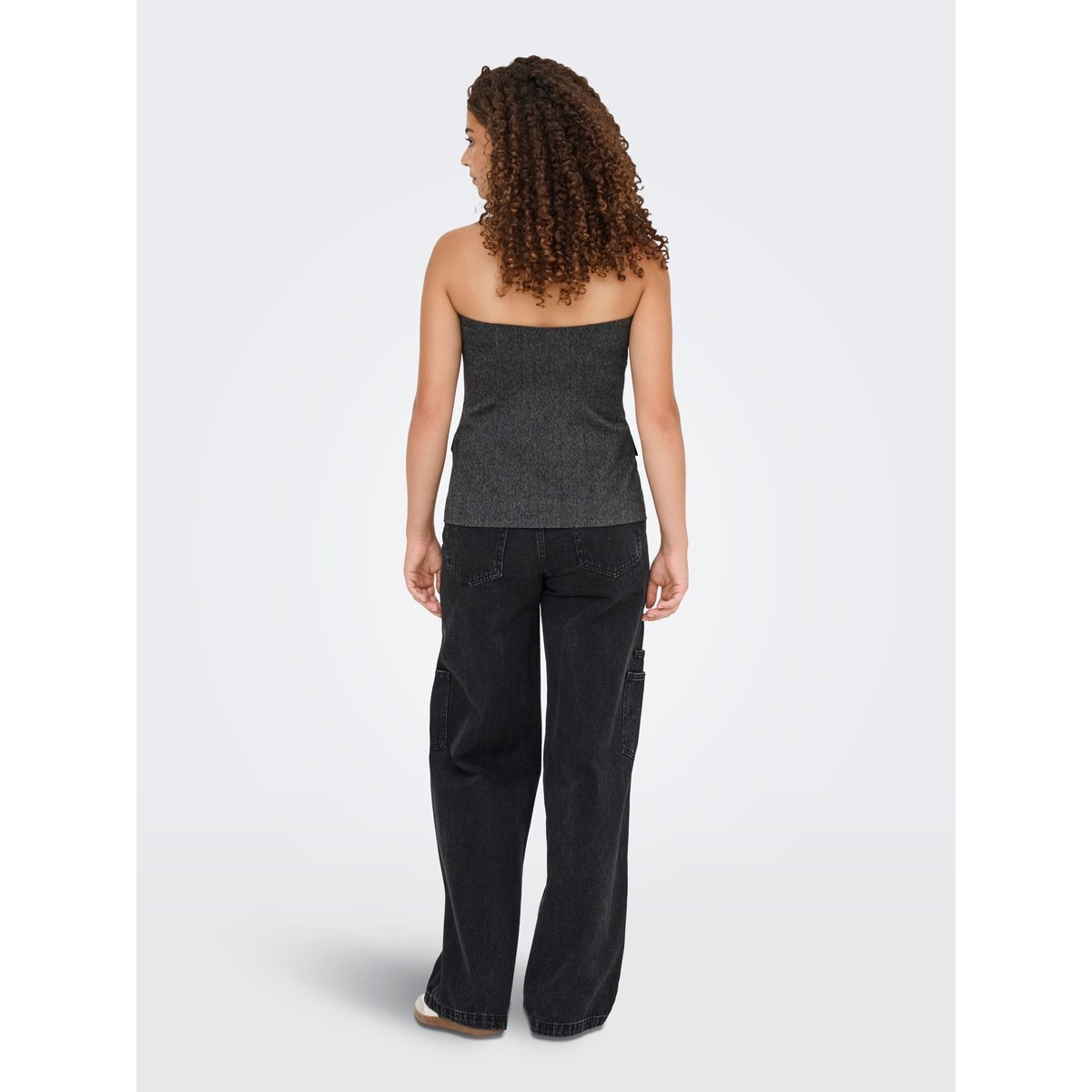 Top Bandeau dark grey melange, ONLY