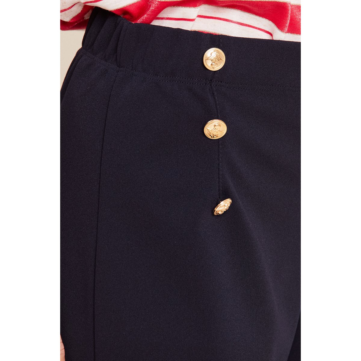 Pantalon large à pont bleu foncé, BREAL