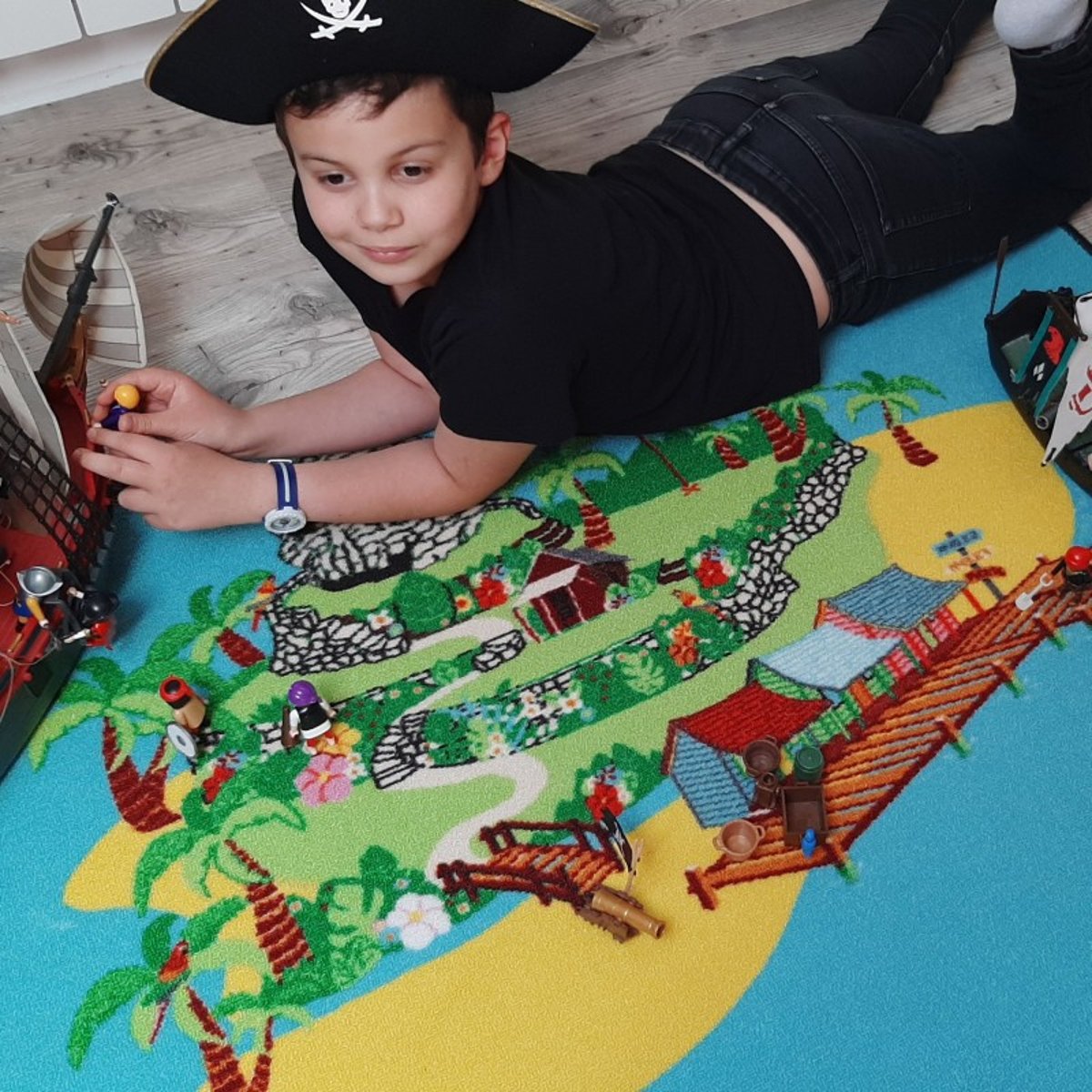 Tapis de jeu enfant PIRATE multicolore, TAPITOM