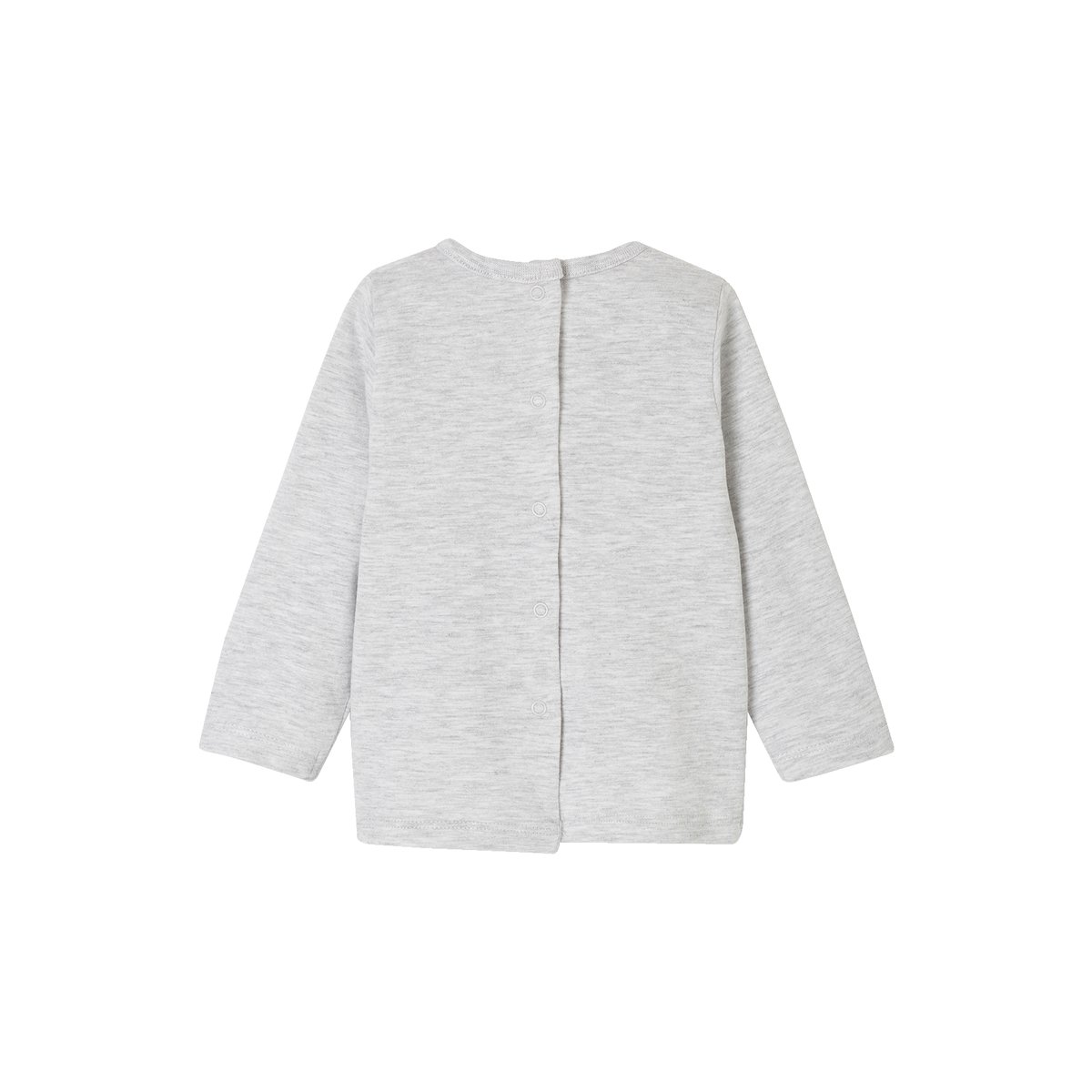 T-shirt à message bébé manches longues gris chiné, VERTBAUDET