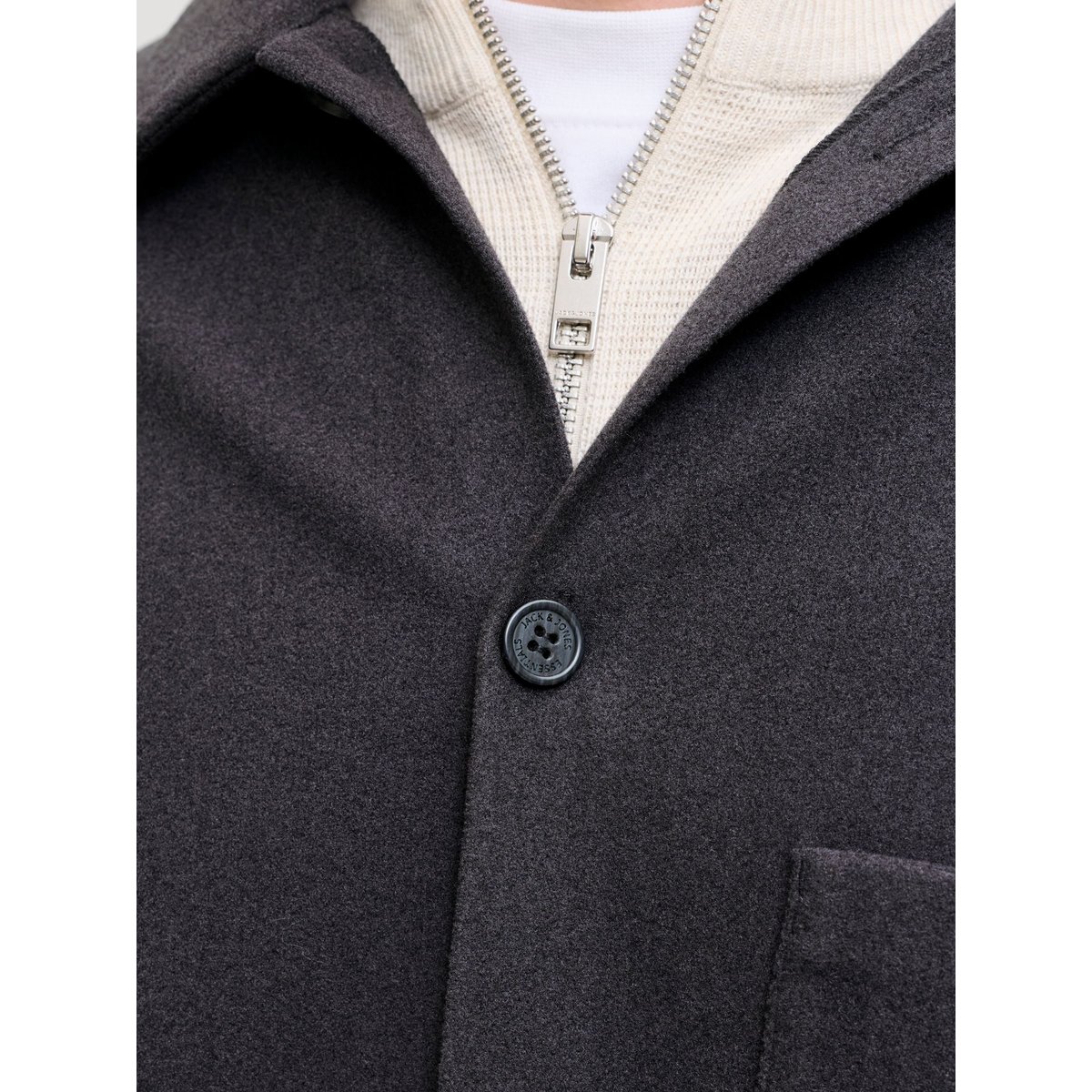 Surchemise dark grey melange, JACK & JONES