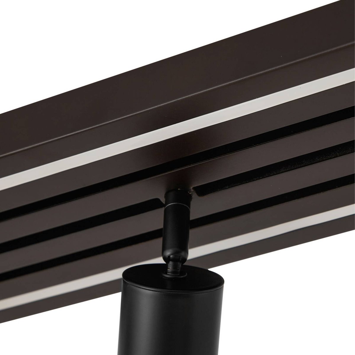 Plafonnier en bois moderneLED, Tiron bois foncé, noir, LUCANDE