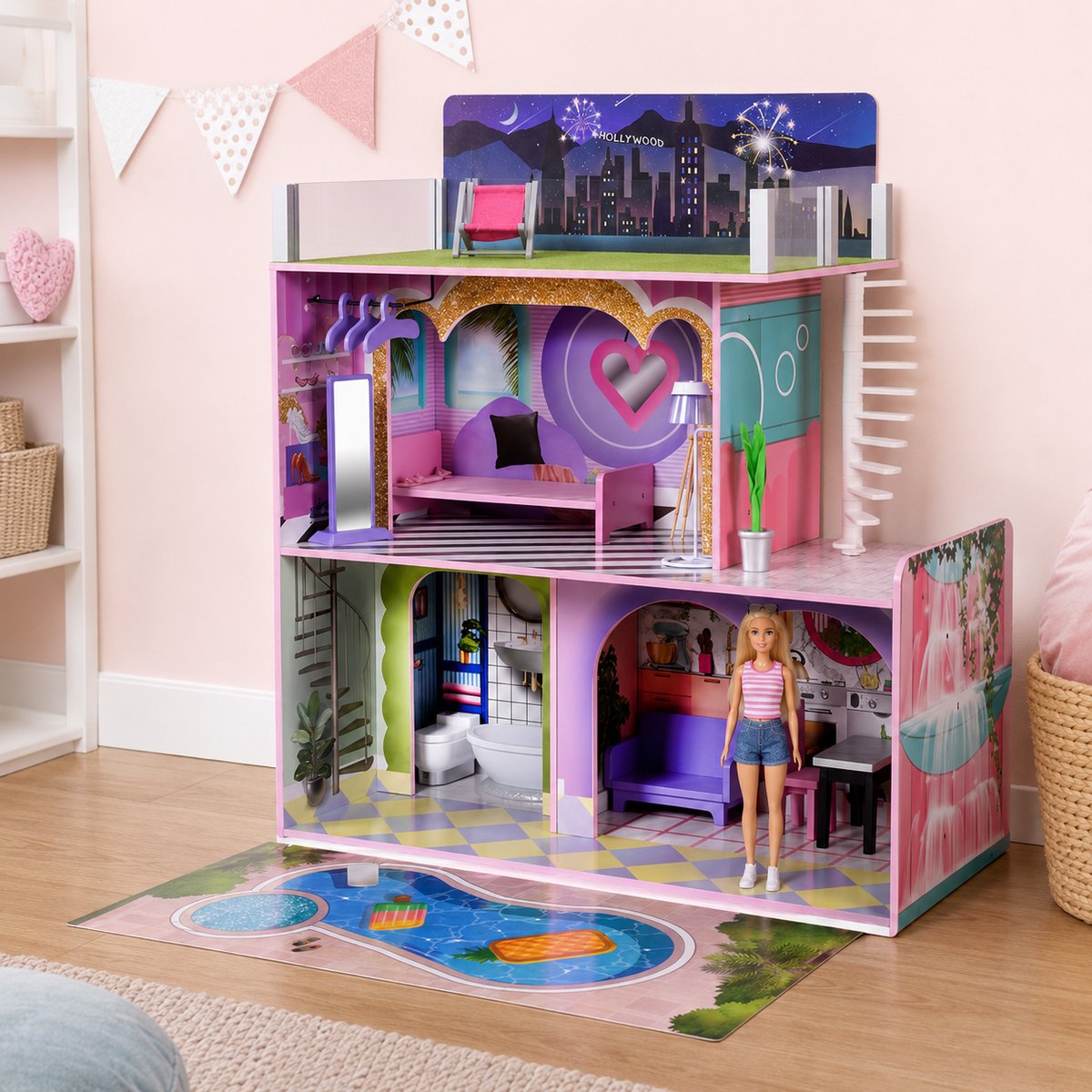 Maison Poupée Enfant Bois Sunset DREAMLAND multicolore, TEAMSON KIDS