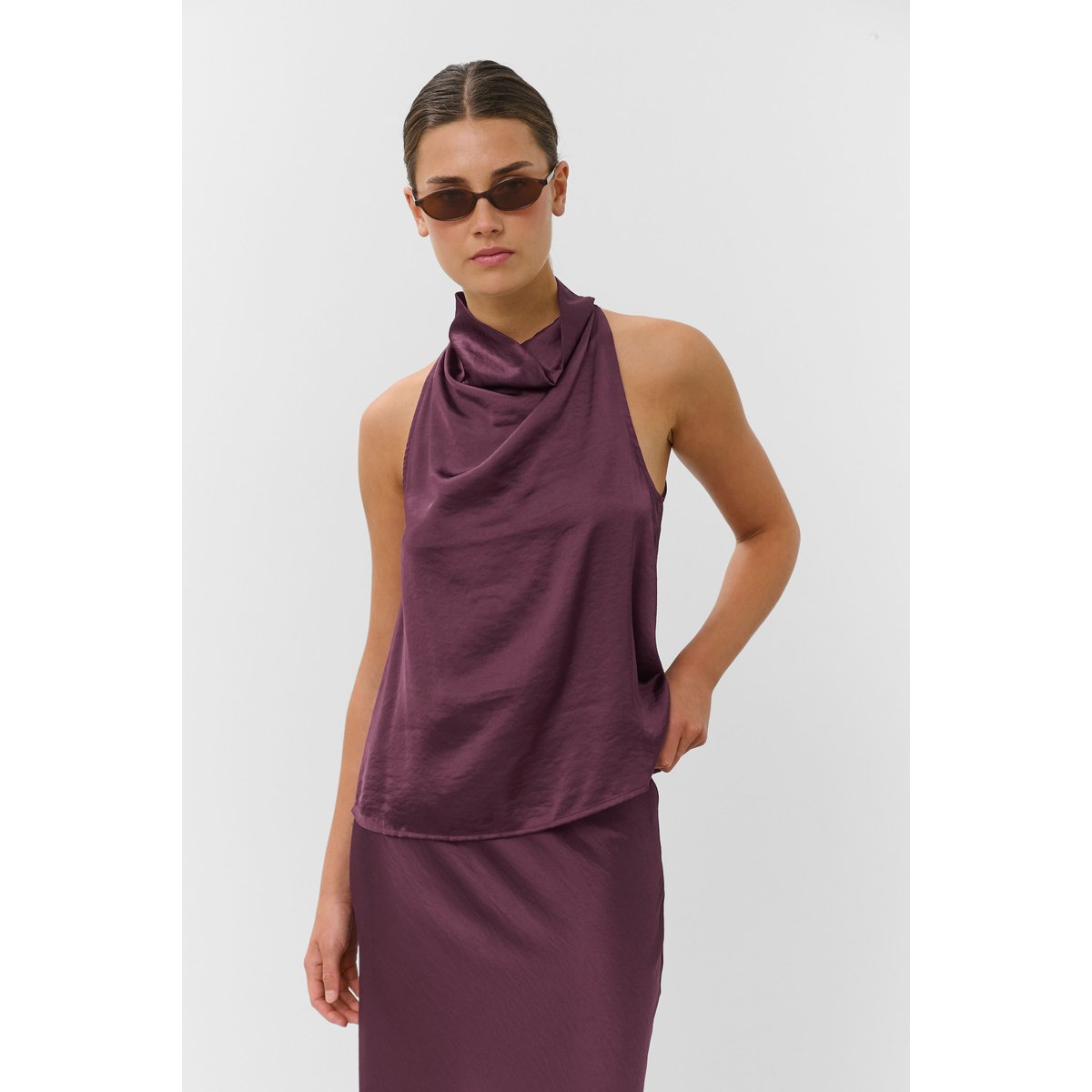 Blouse à manches longues bordeaux, SOAKED IN LUXURY