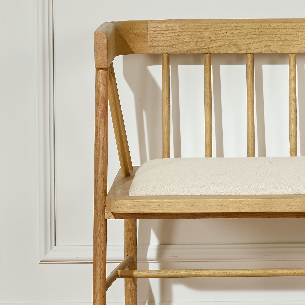Banc style romantique en chêne massif WILLIAM lin, ROBIN DES BOIS