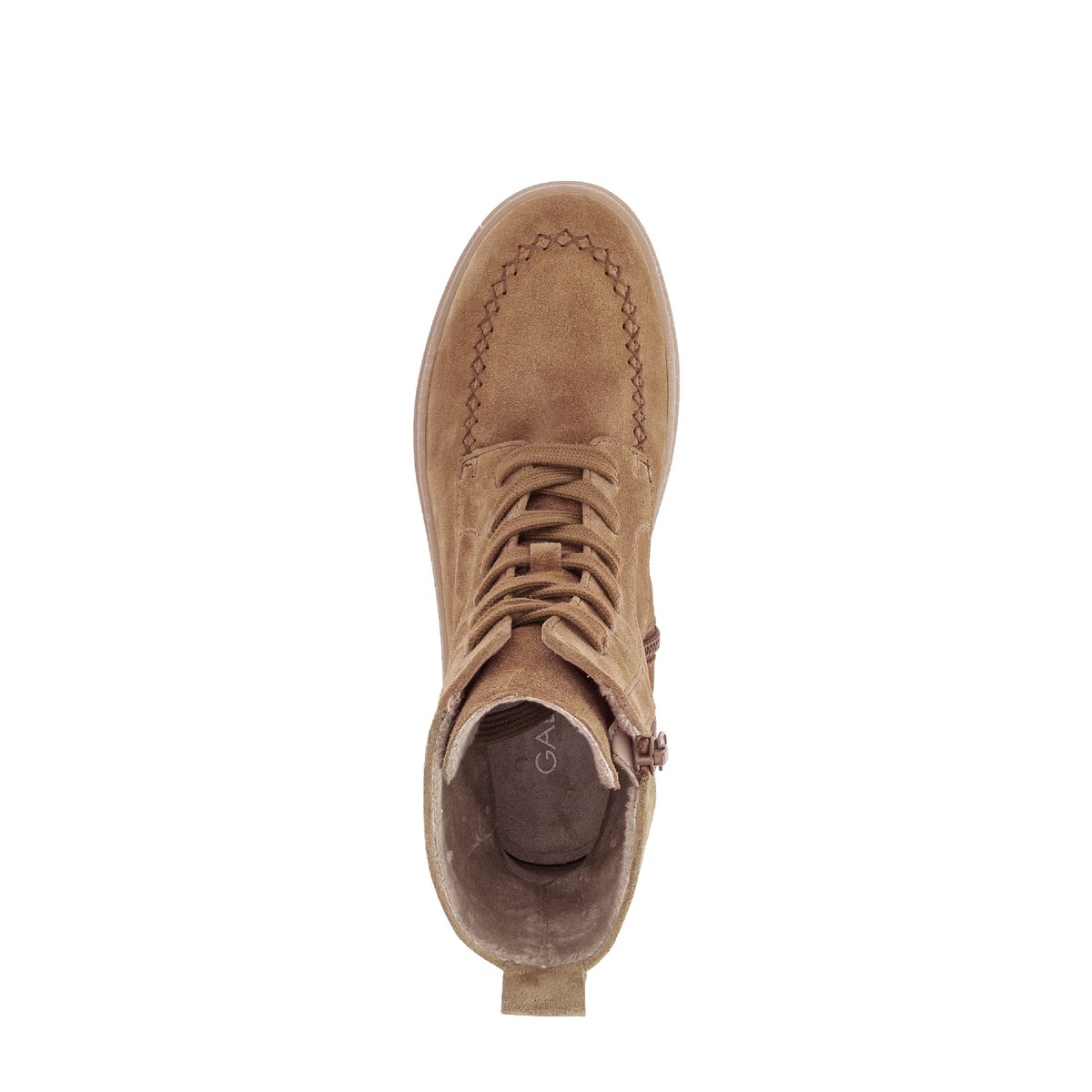 Bottines en cuir à talon compensé marron velours, GABOR