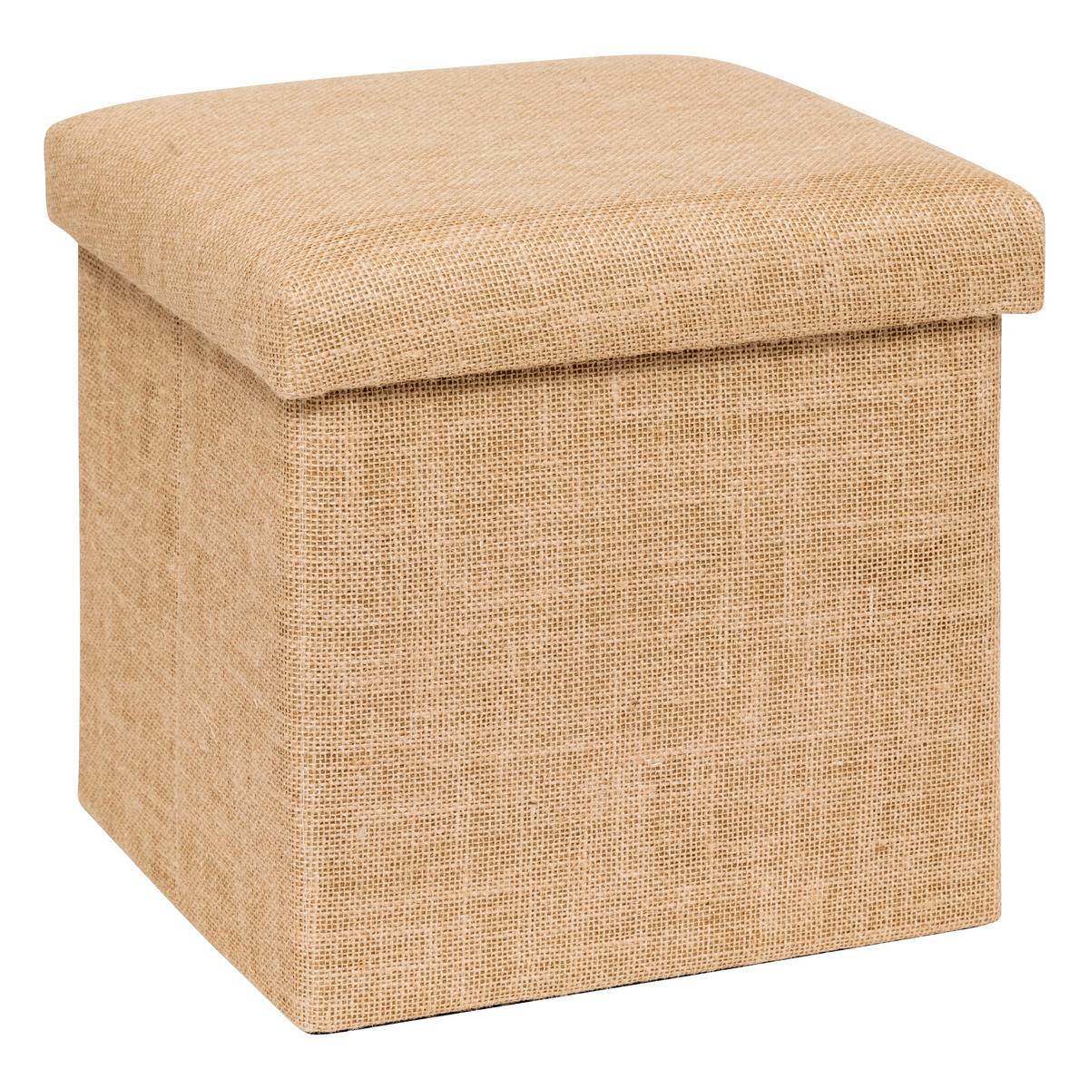 Pouf de rangement en toile de jute MIX'N MODUL beige, 5FIVE SIMPLY SMART