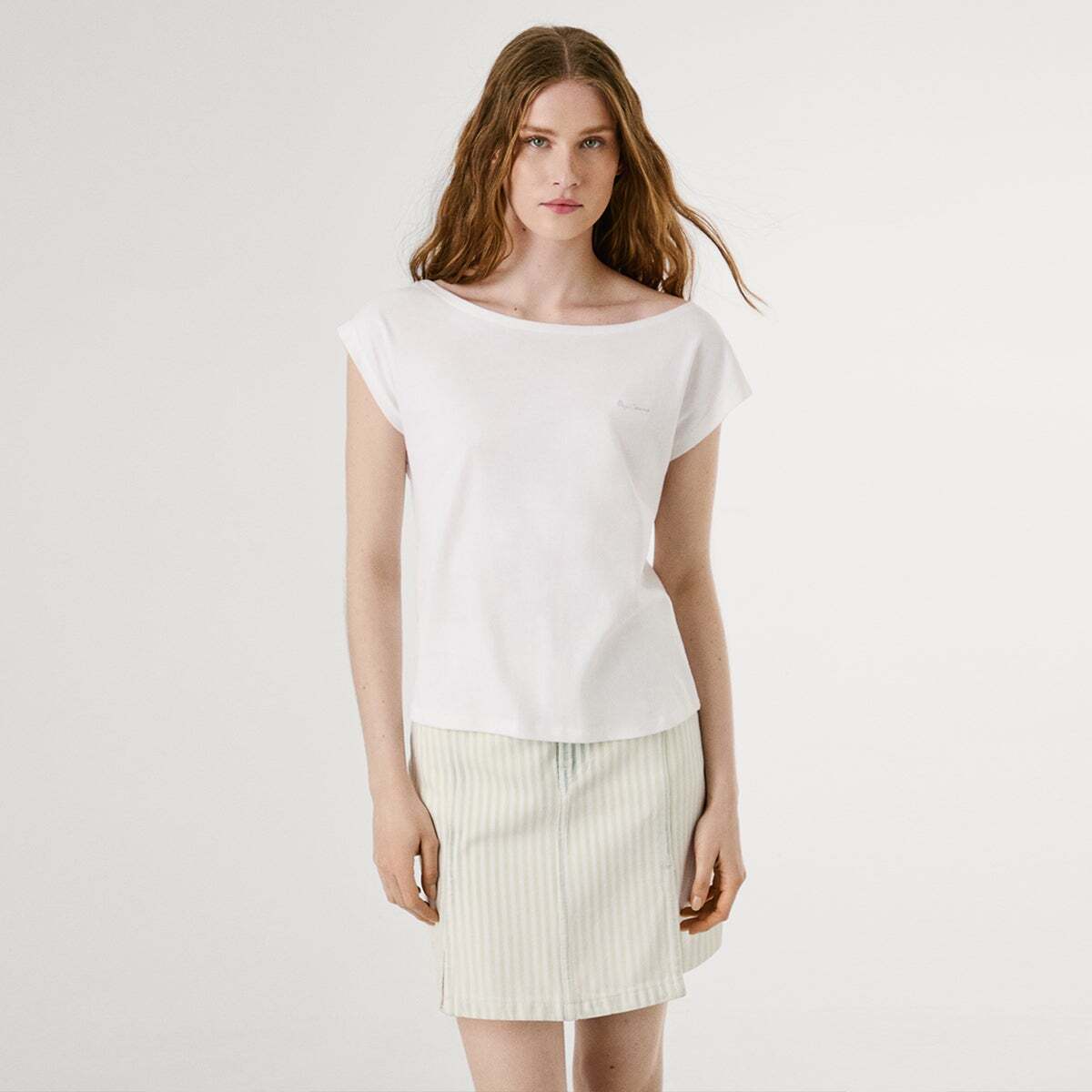 T-Shirt À Dos Échancré blanc, PEPE JEANS