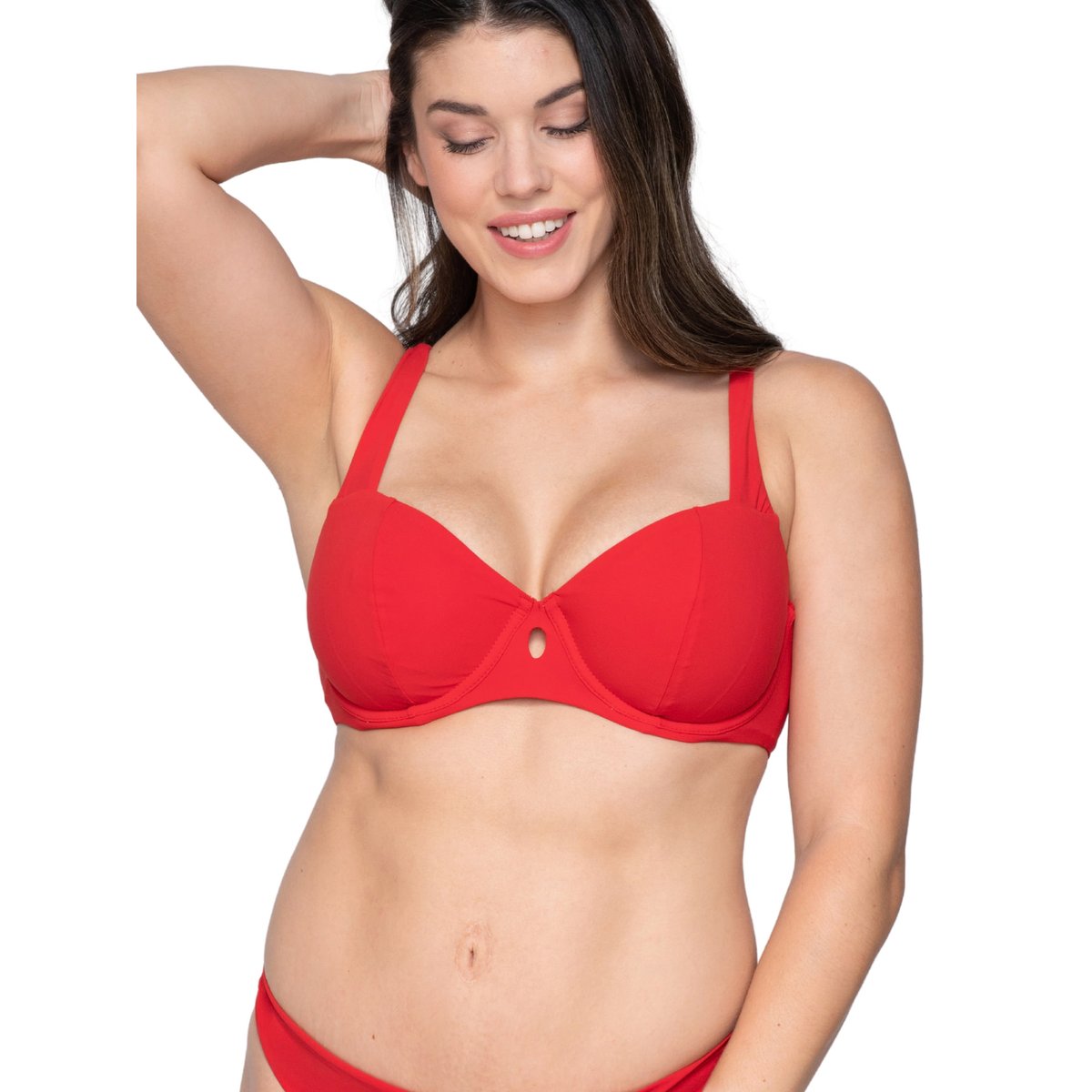 Haut maillot de bain balconnet non préformé BLUE SENSE rouge, LUNA SPLENDIDA