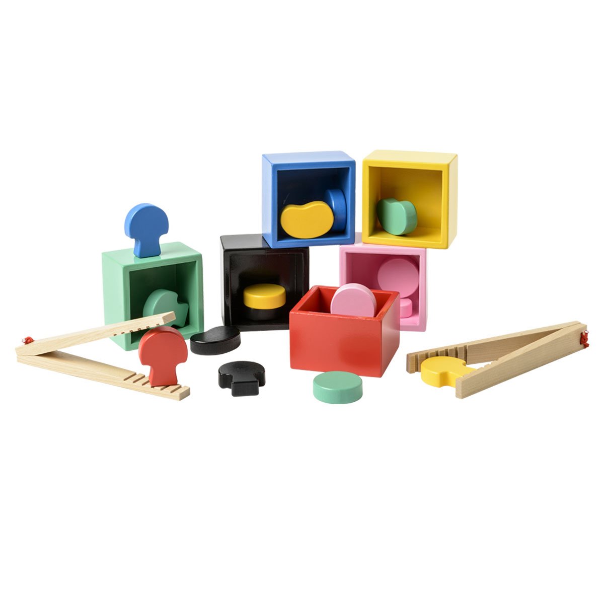 Jeu de tri en bois avec pinces blanc, OXYBUL 
