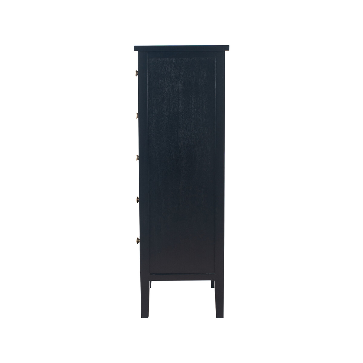 Luxe Pine Wood 5 Drawer Tall Boy black, SO'HOME