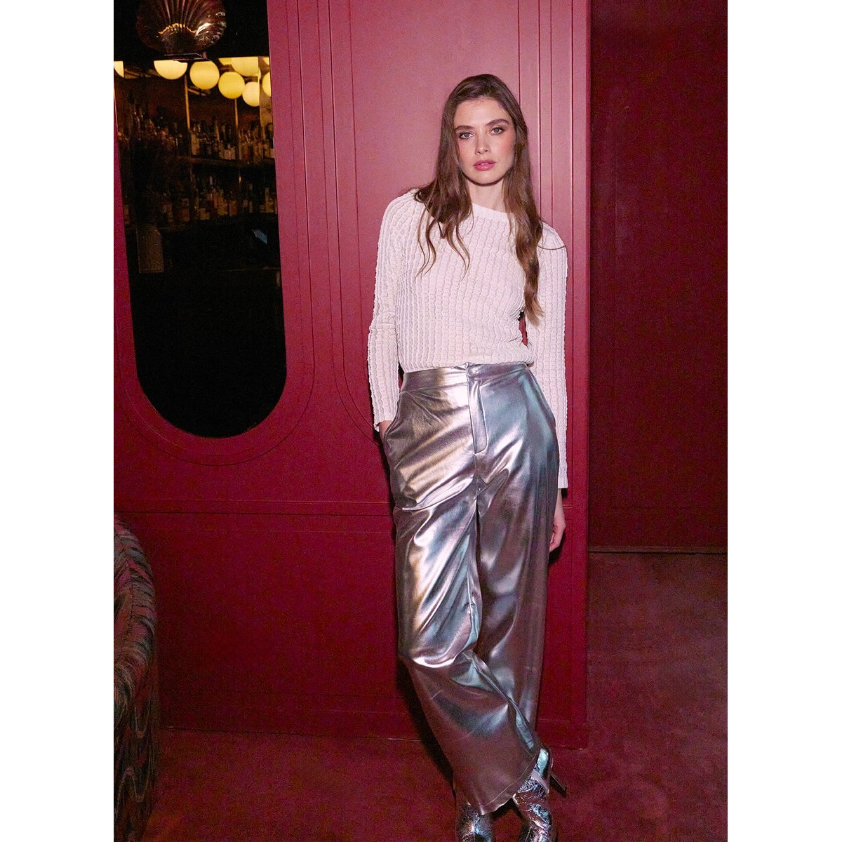 Pantalon PITTY argent, AN'GE