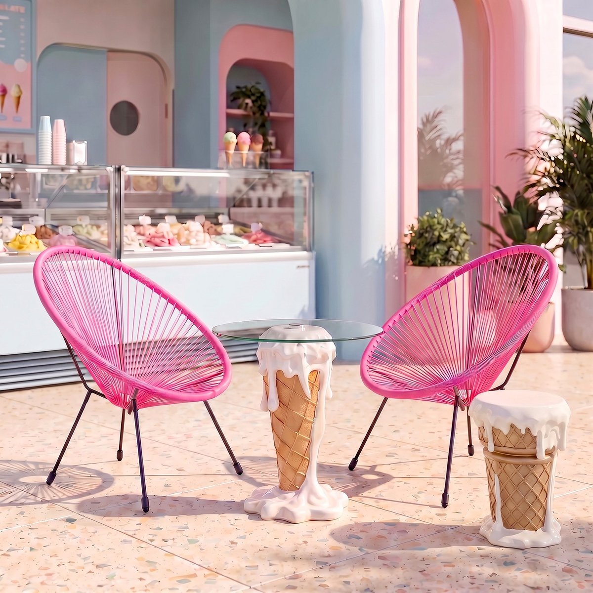 Tabouret glace vanille, KARE DESIGN