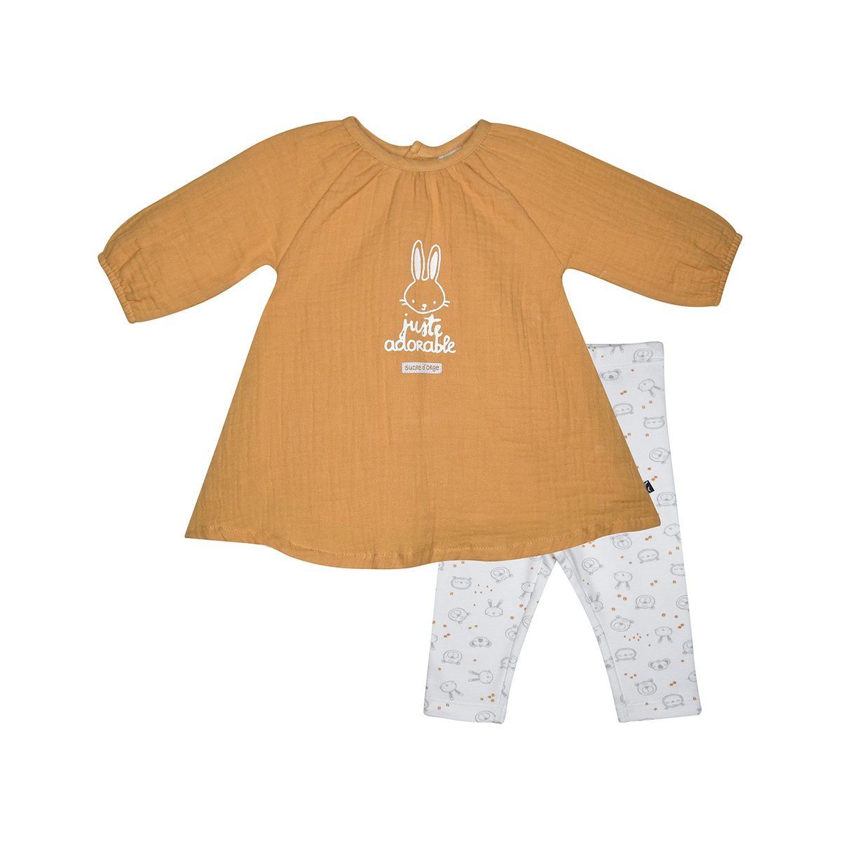 Robe legging nadioucha manches longues naissance beige, SUCRE D'ORGE