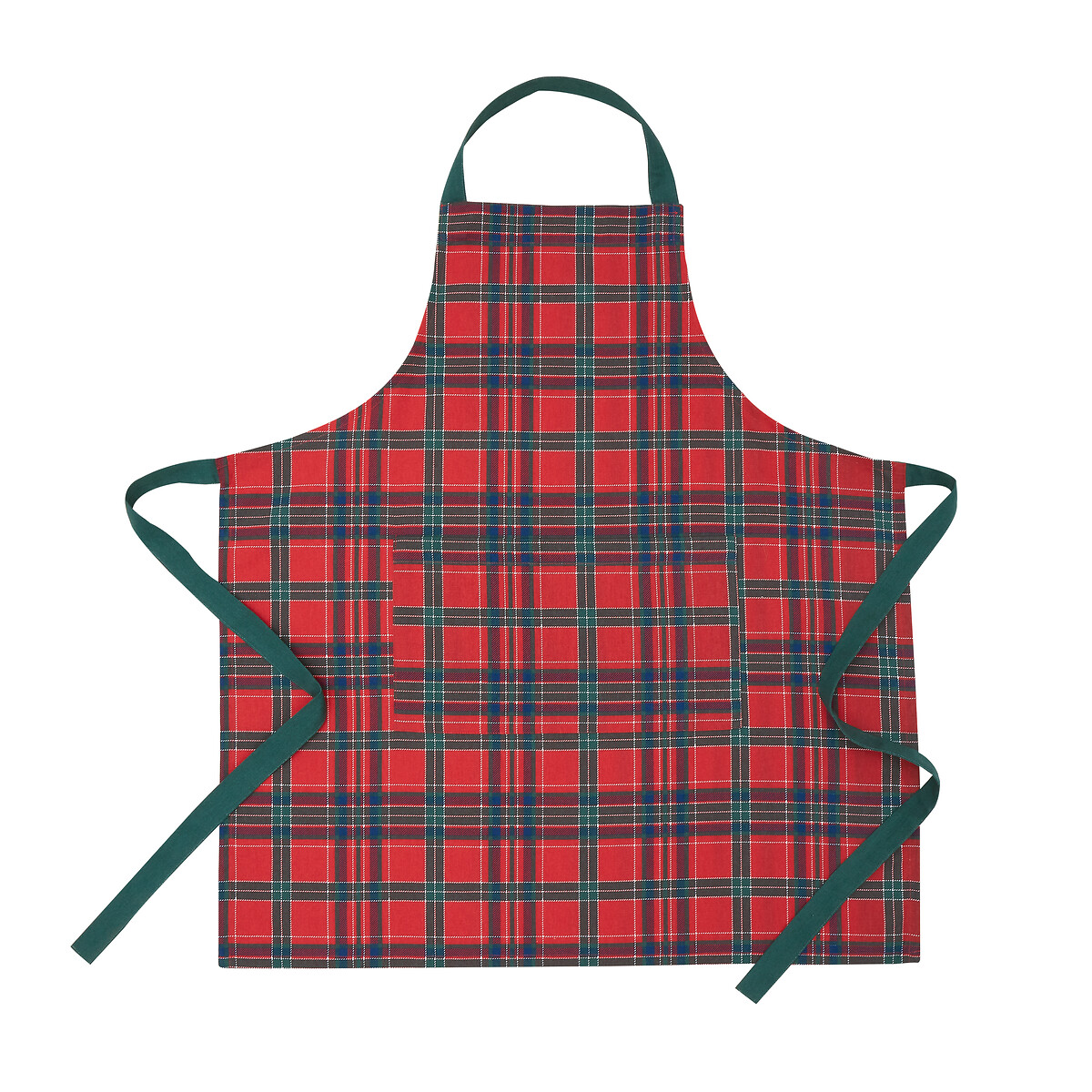 Tartan Check Christmas Cotton Kitchen Adult Apron red/green, CATHERINE LANSFIELD