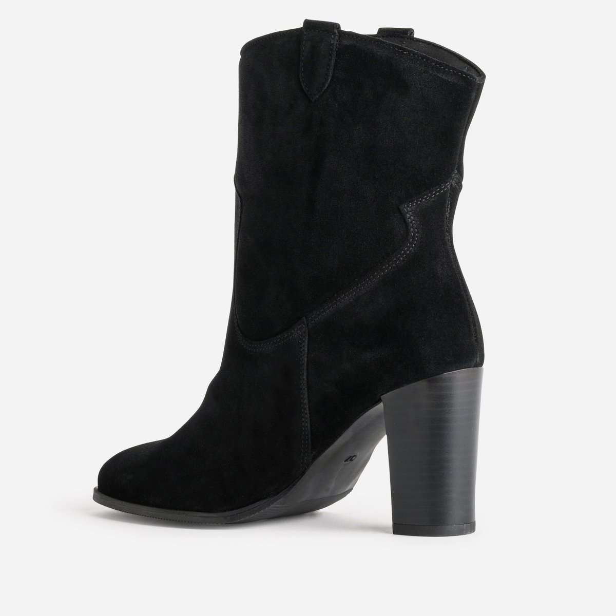 Boots À Talon en cuir CELINE noir, TEXTO