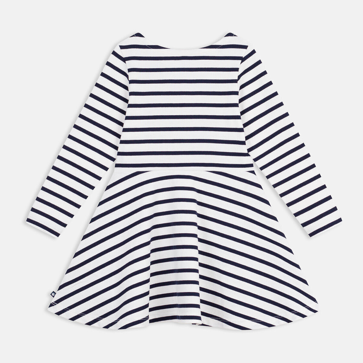 Robe manches longues rayée rayé bleu marine, PETIT BATEAU