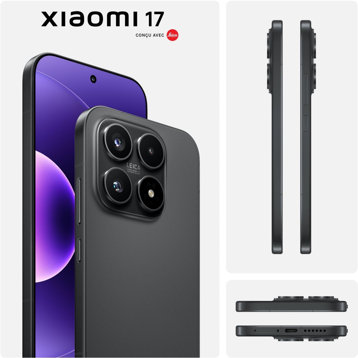 Smartphone 17 conçu avec Leica 512Go Noir 5G couleur unique, XIAOMI