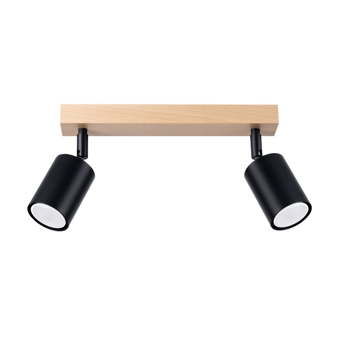 Plafonnier Acier Bois/Noir GU10 2 Verdo marron, EDEN