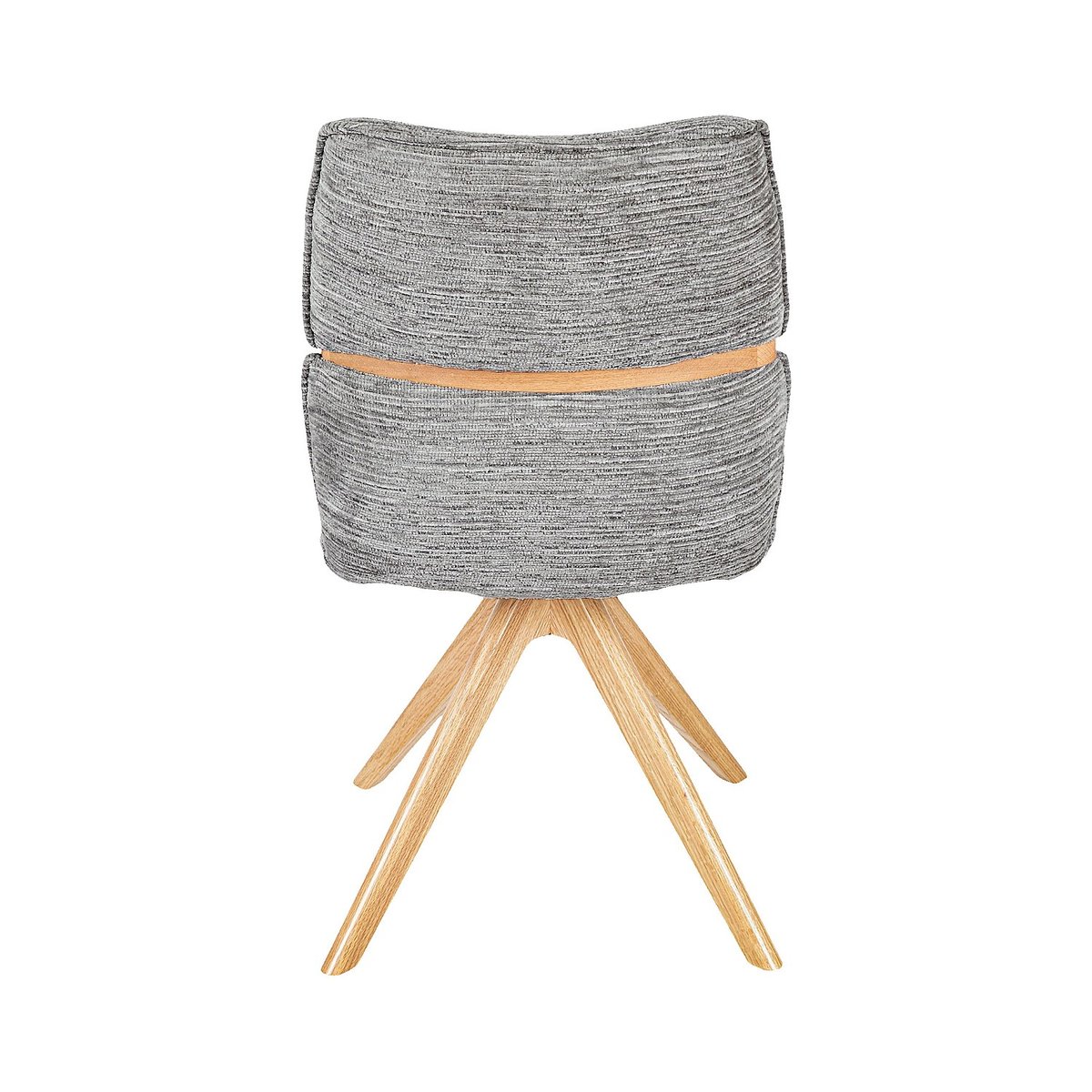 Lot de 2 chaises pivotantes en tissu et chêne TIMISO gris, HABITAT