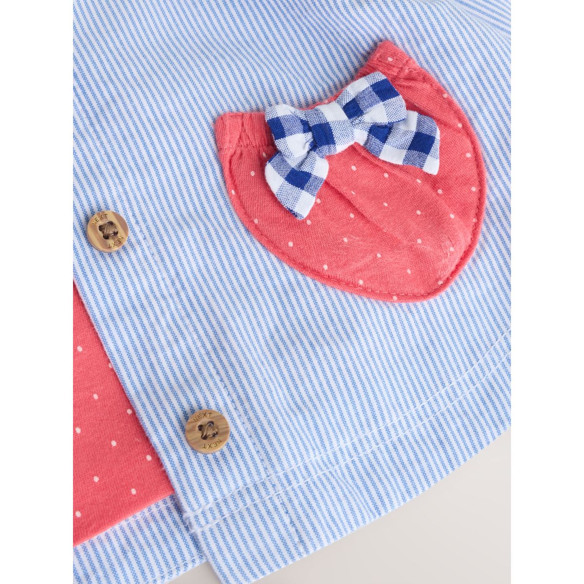 Veste à capuche bébé poche à fraises à rayures bleues, NEXT
