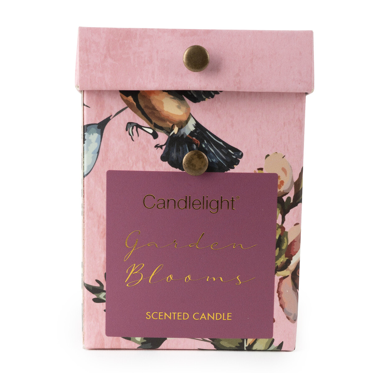 Small Garden Blooms Ridged Glass Candle blue, SO'HOME
