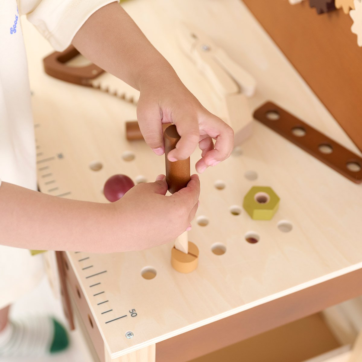 Établi de bricolage NOYER marron, PETITE AMELIE