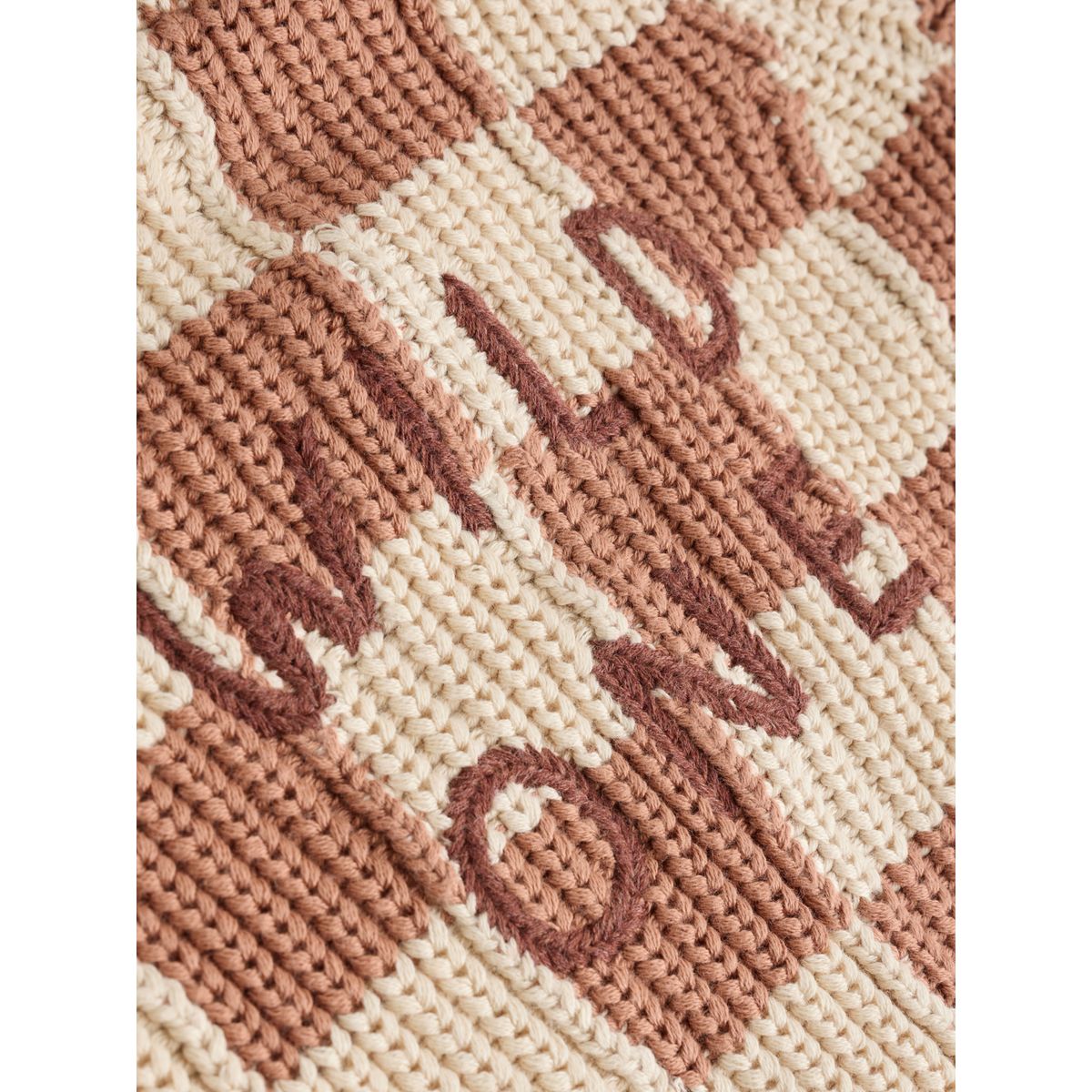 Cardigan bébé en maille à inscription brodée damier beige/écru, NEXT