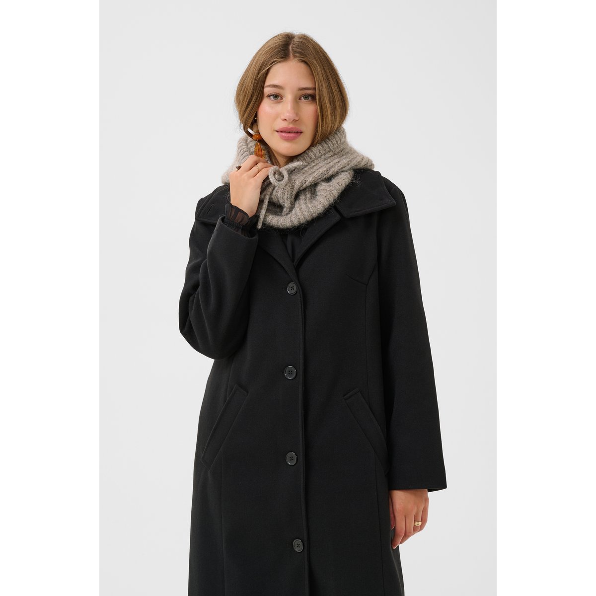 Capuche marron gris brown grey melange, CREAM