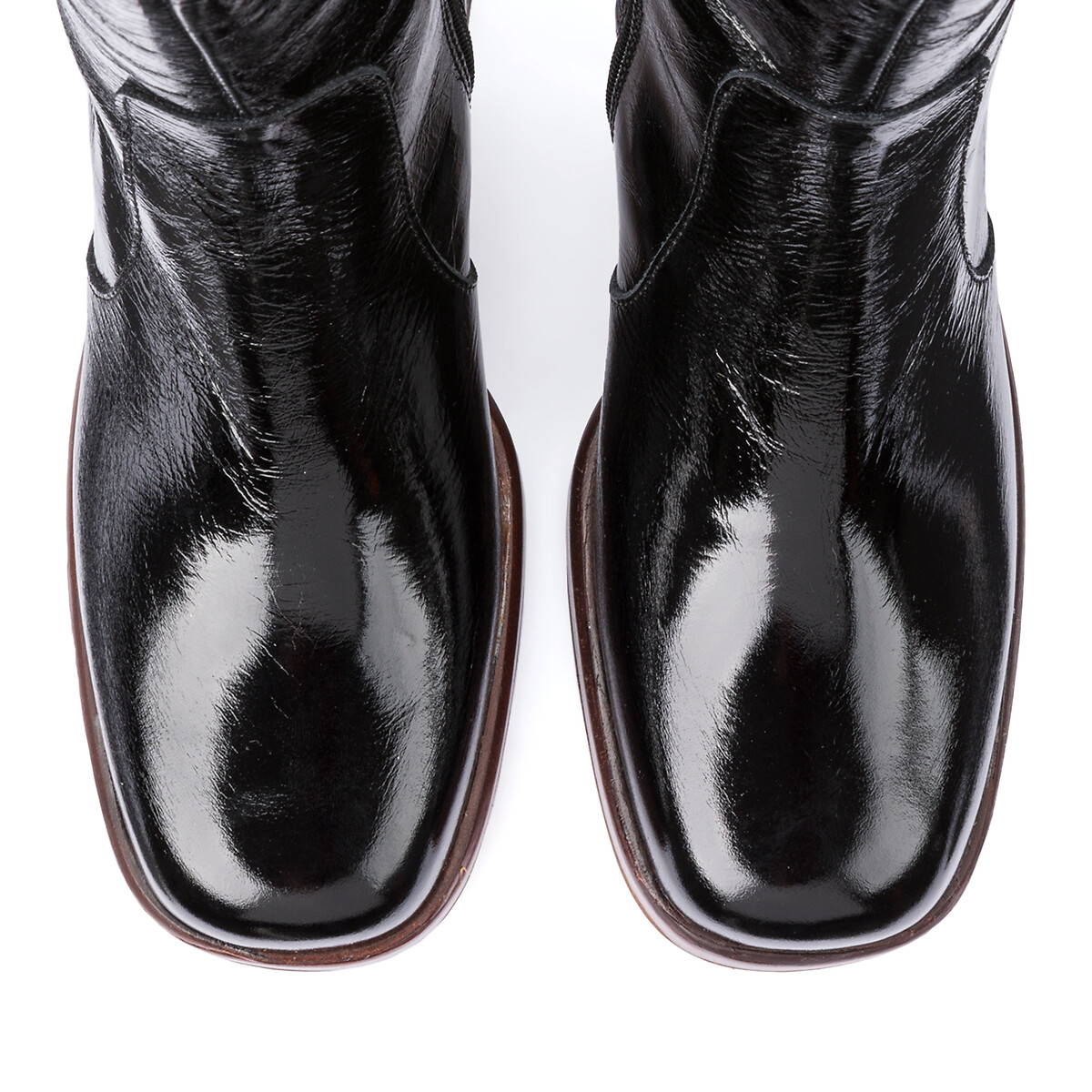 Botas em pele brilhante, Brigand preto envernizado, JONAK