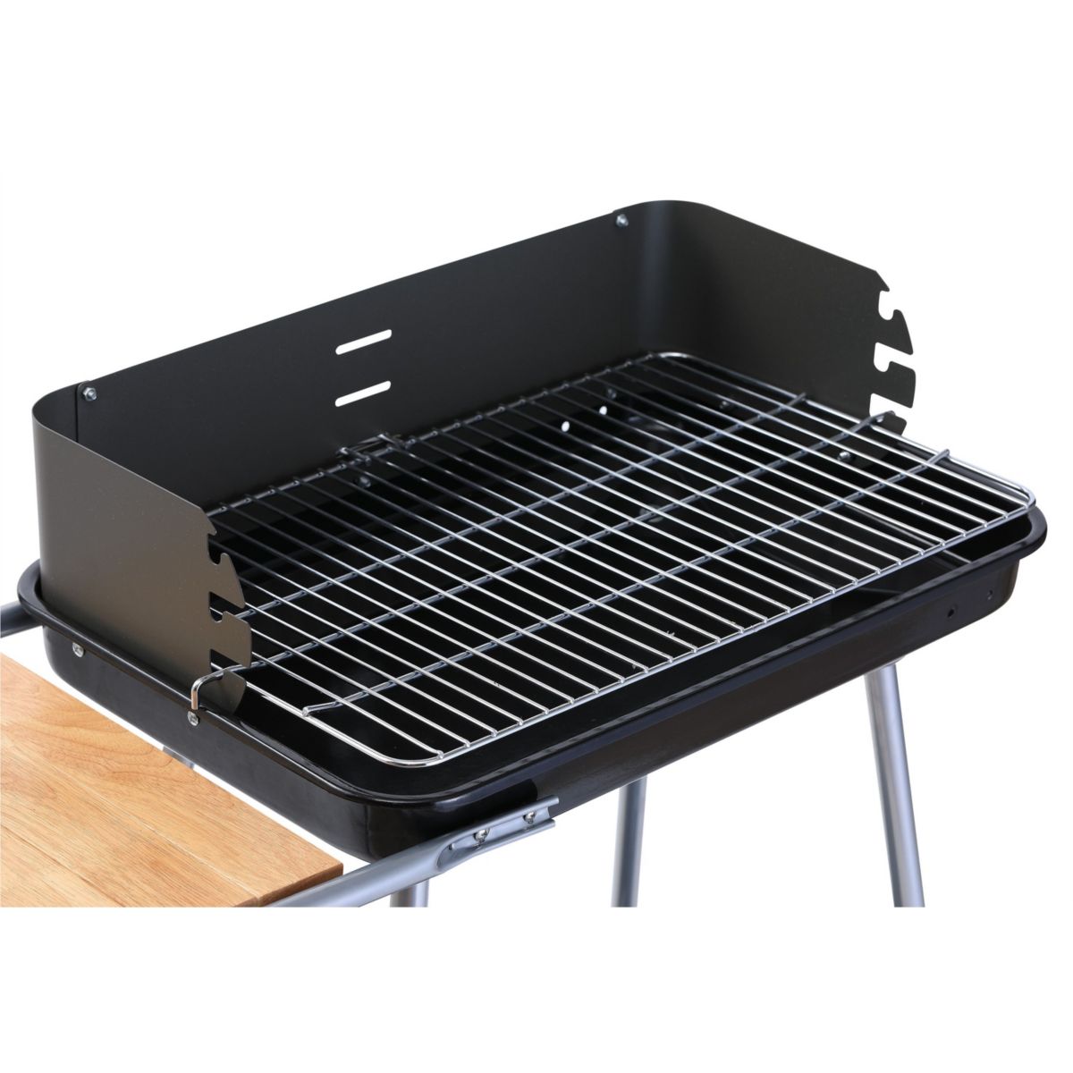 Barbecue charbon EBCA3 noir gris sur pieds, 37x23 cm couleur unique, ESSENTIEL B