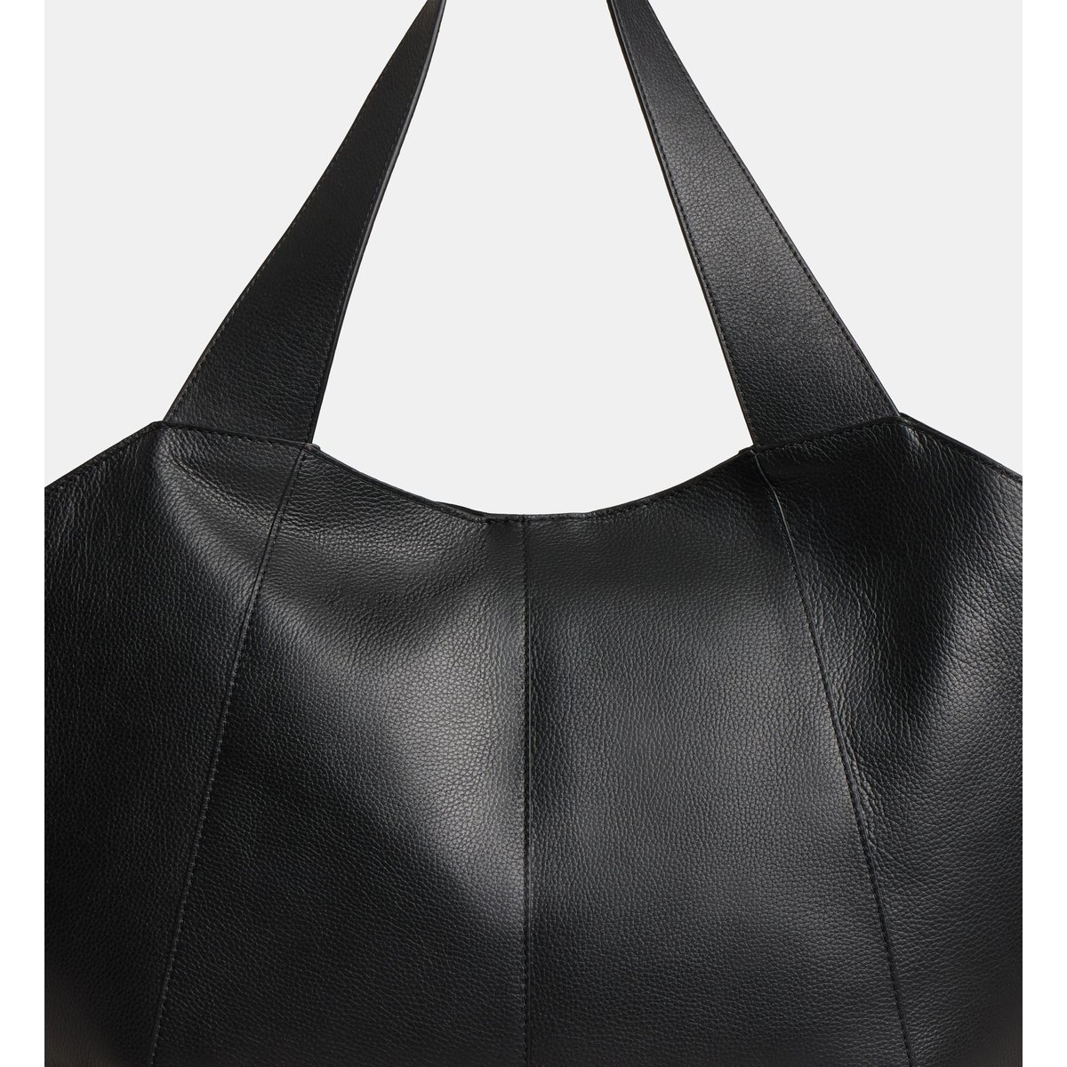 Grand sac cabas carole cuir noir et argent, GALERIES LAFAYETTE