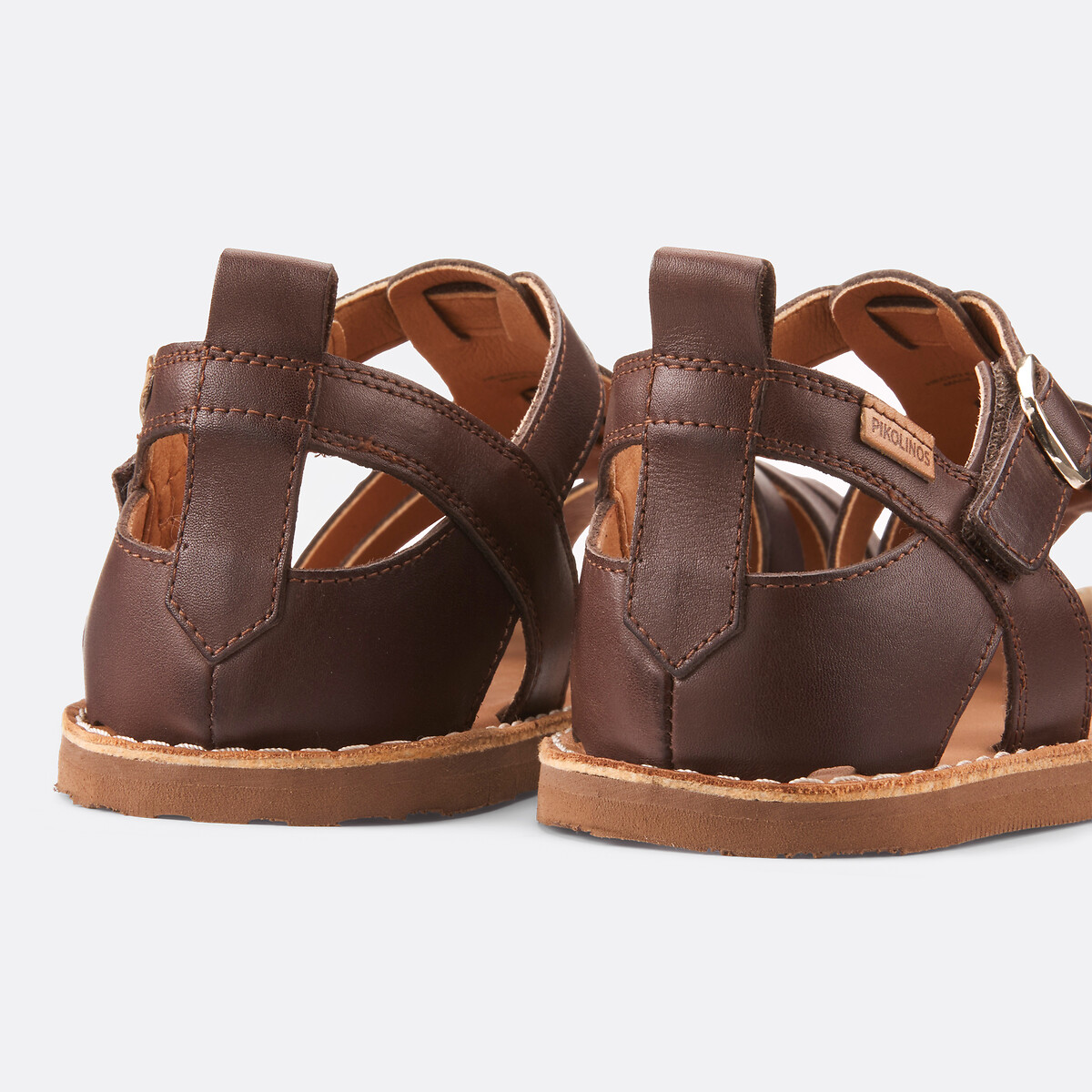 Sandales plates en cuir BETERA marron, PIKOLINOS