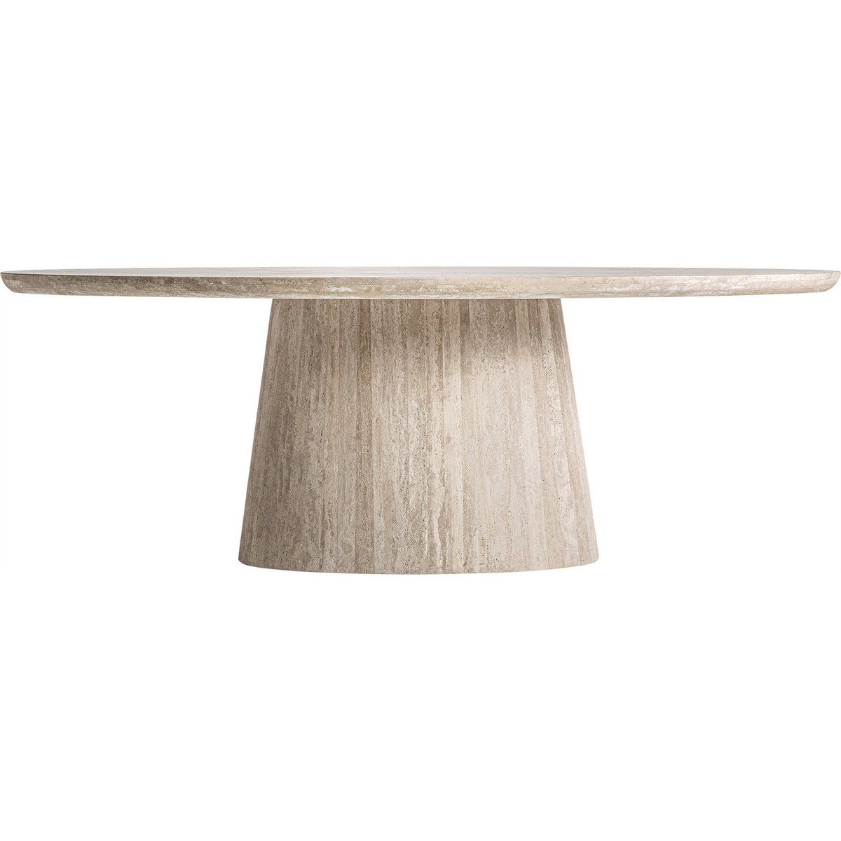 Table à manger en travertin sculptural brun clair travertin naturel, RECOLLECTION
