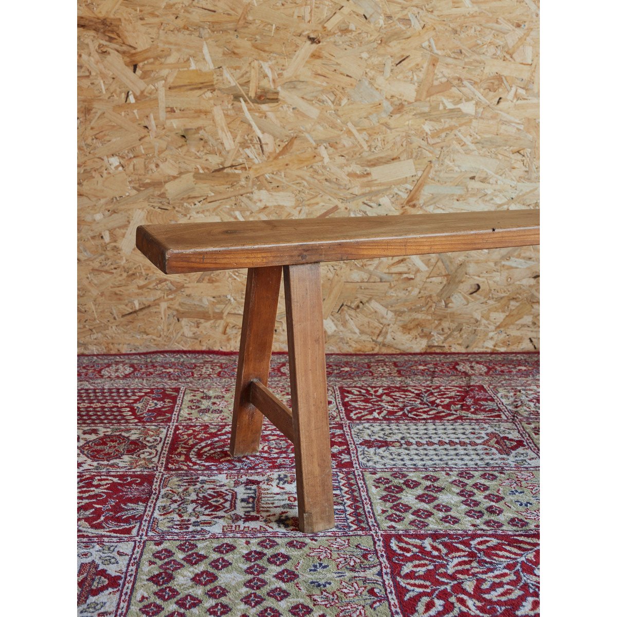 Banc de ferme en bois Antoine N°429 - Bon état bois clair, DEBONGOUT