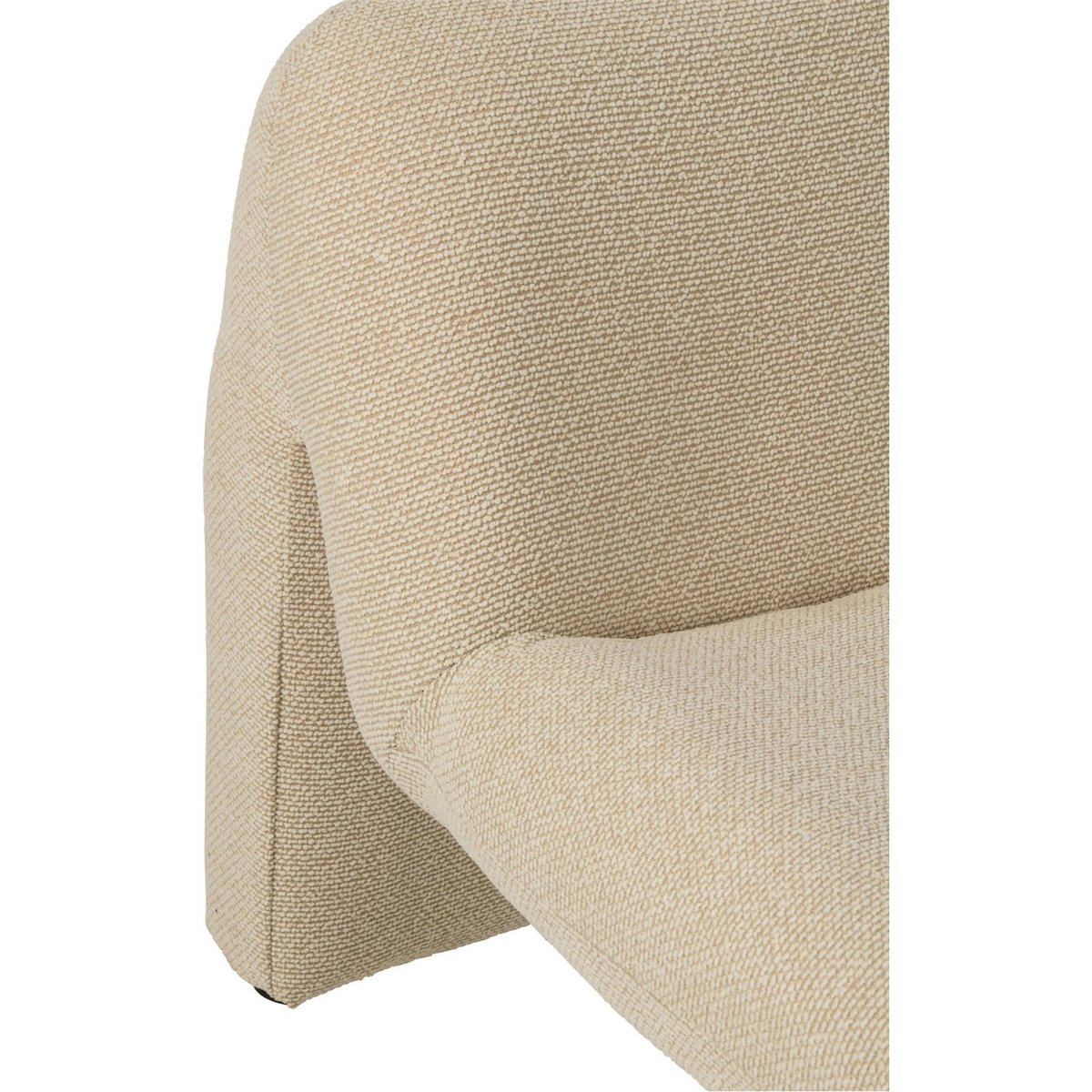 Chaise longue en tissu bouclé écru, RECOLLECTION
