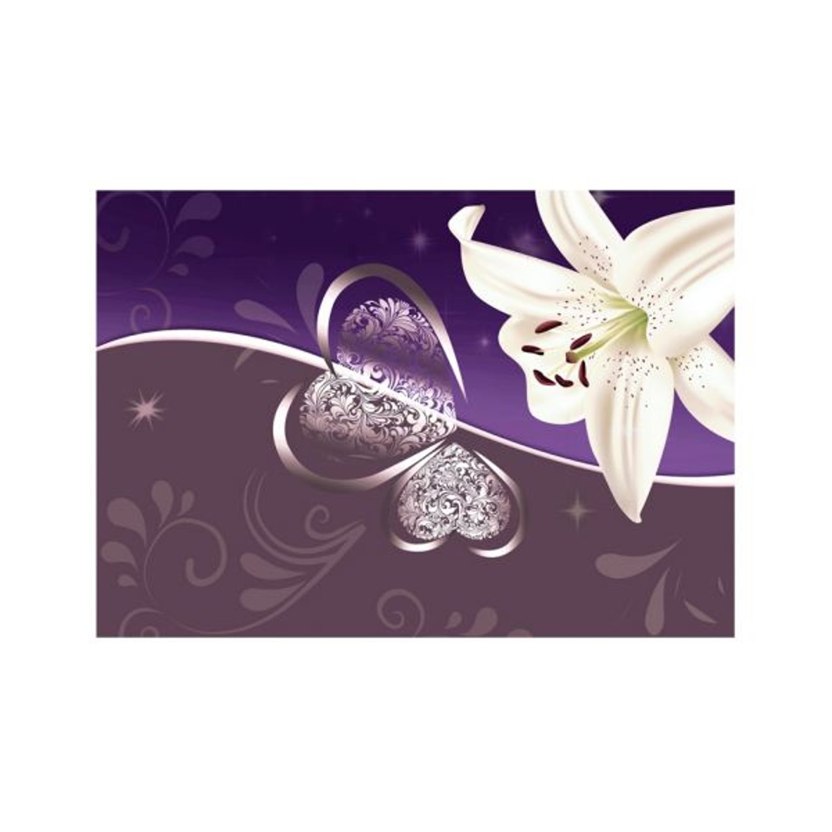 Papier peint intissé panoramique Fleurs Lily in shades of violet violet, EDEN