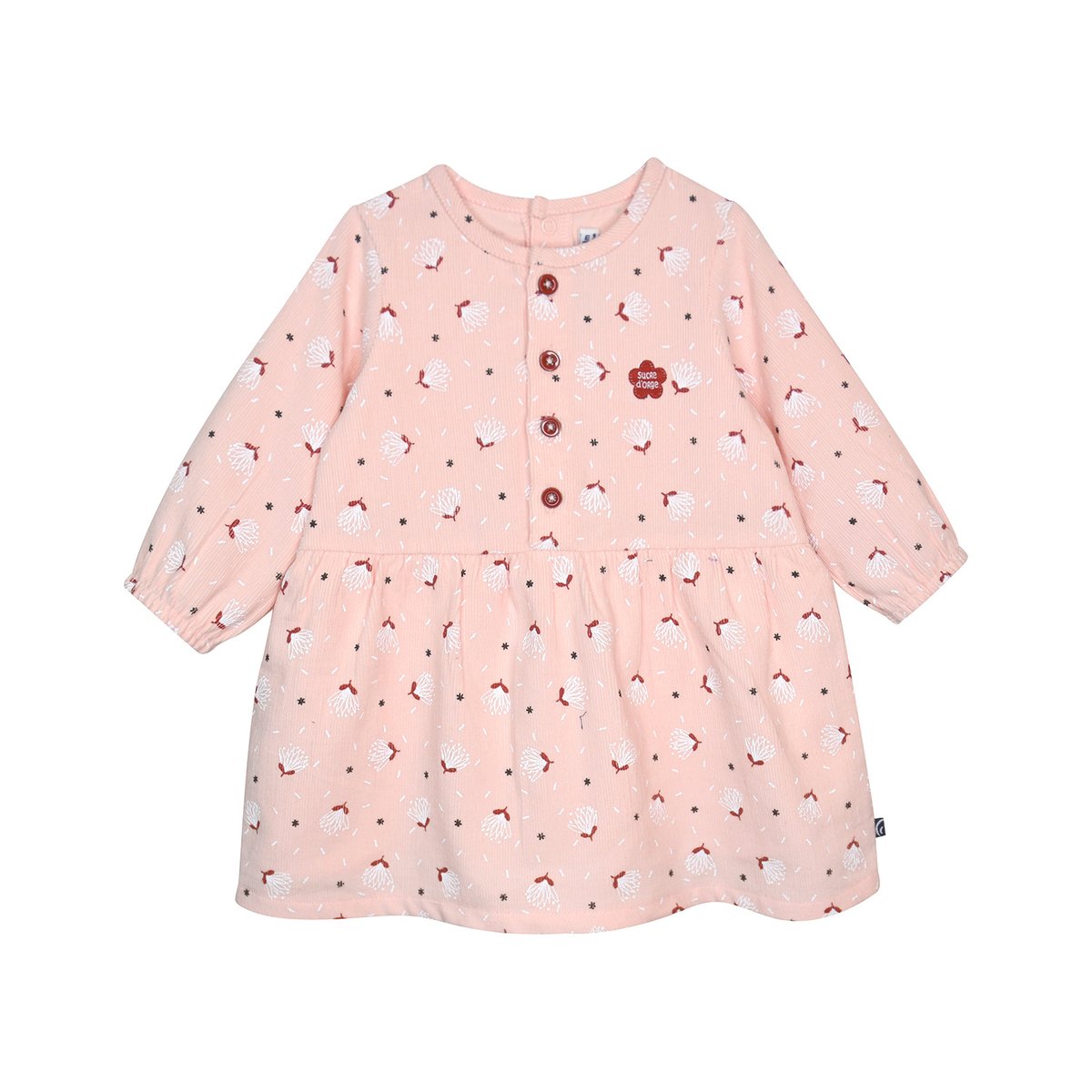 Ensemble robe manches longues et gilet sans manche pamela rose, SUCRE D'ORGE