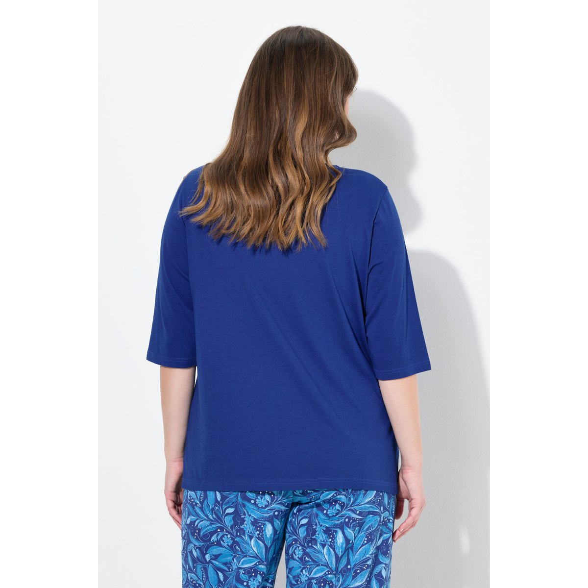 T-shirt de pyjama en coton bio indigo, ULLA POPKEN